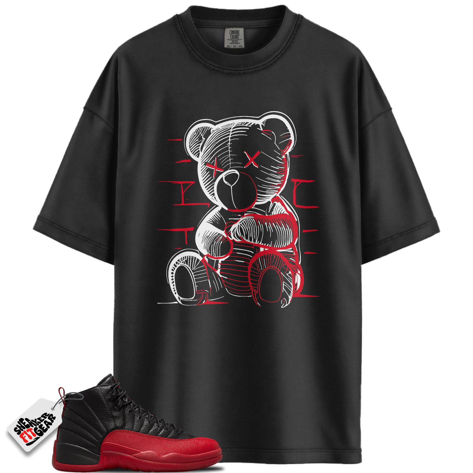 Jordan 12 Retro Flu Game Outfits Match Shirts, Neon Bear Unisex Graphic Shirt To Match Jordan 12 Retro Flu Game Outfits