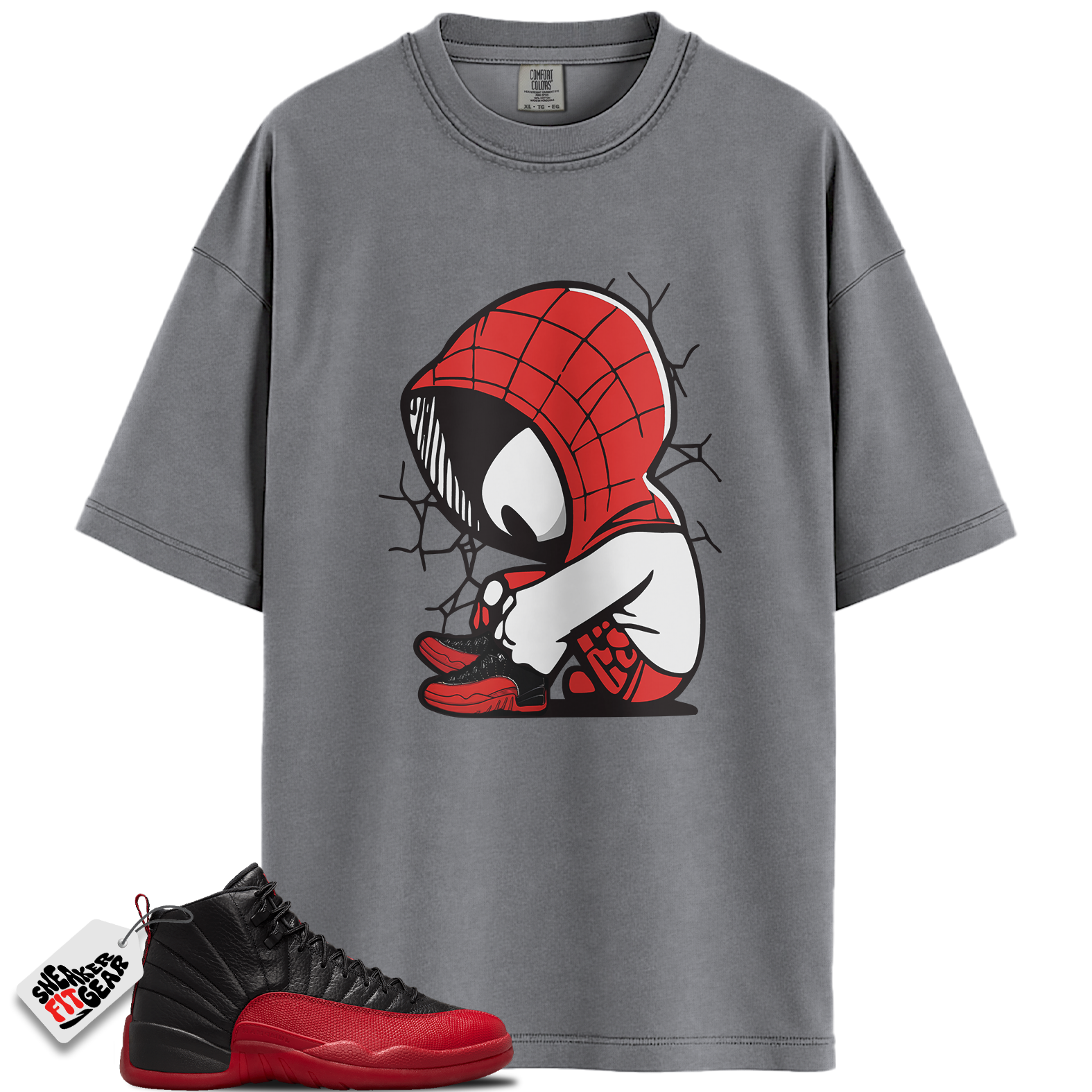 Jordan 12 Retro Flu Game Outfits Match Shirts, Baby Spider Sneaker Shirt To Match Jordan 12 Retro Flu Game Outfits Main image