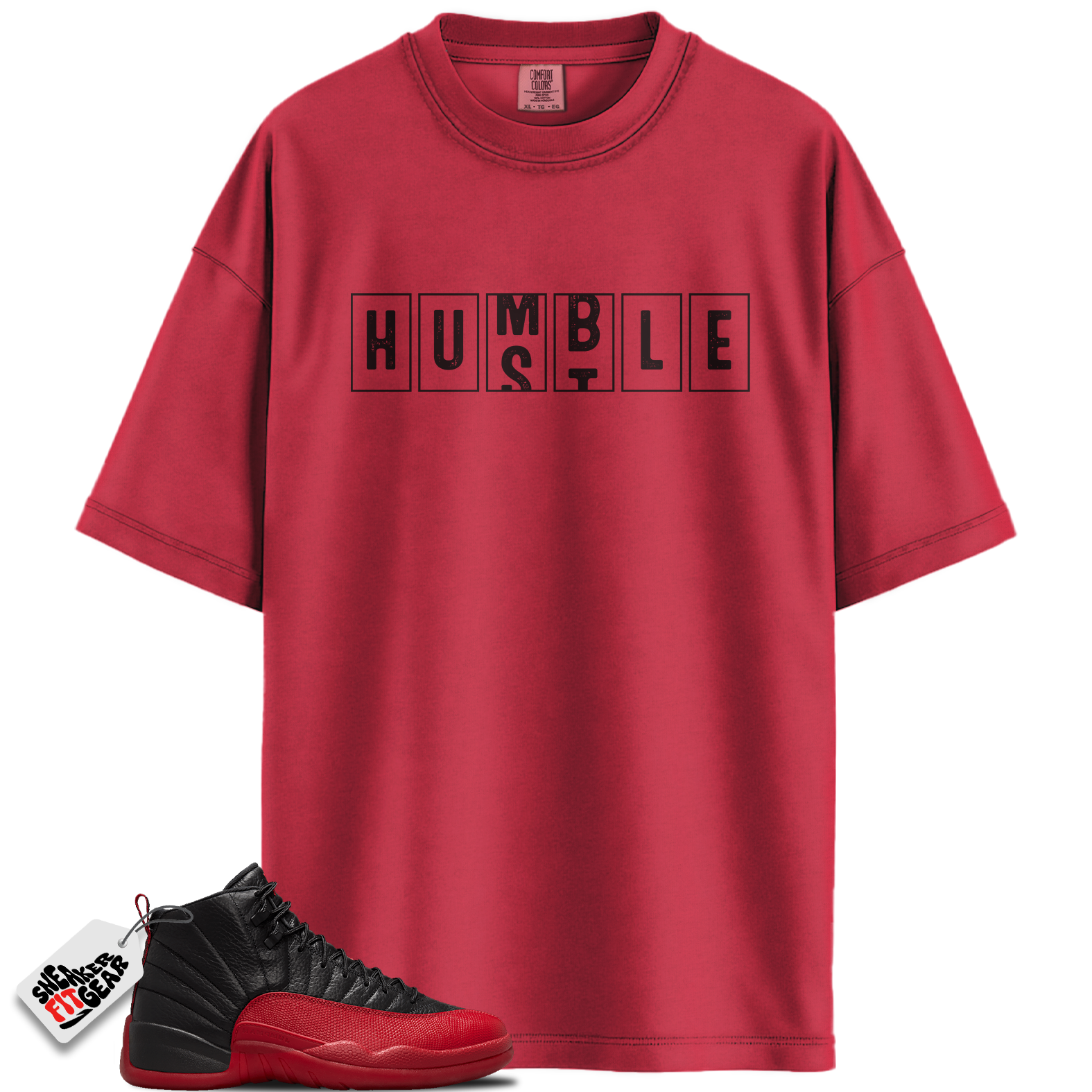 Jordan 12 Retro Flu Game Outfits Match Shirts, Hustle Humble T-Shirt To Match Jordan 12 Retro Flu Game Outfits