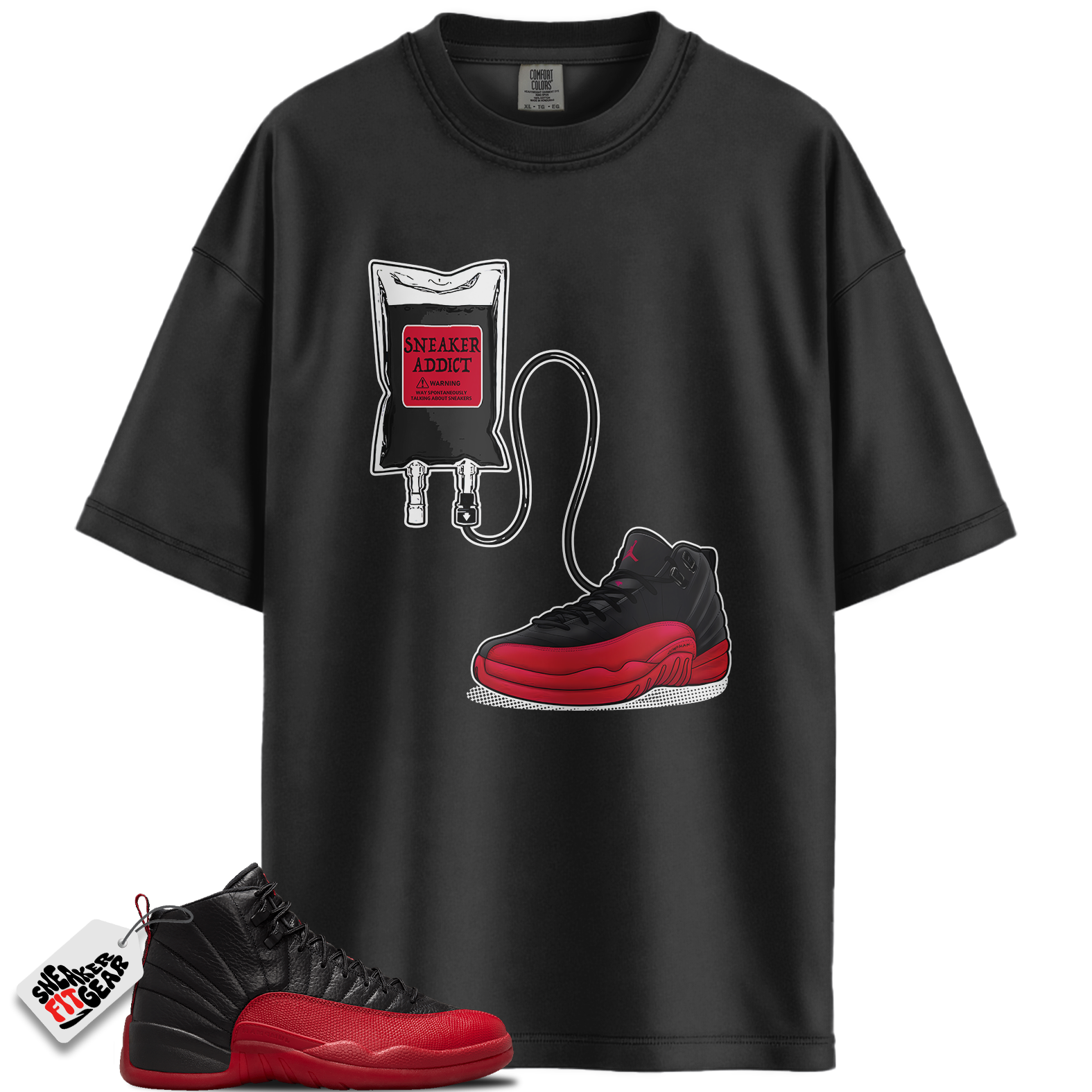 Jordan 12 Retro Flu Game Outfits Match Shirts, Sneaker Therapy Unisex Graphic T-Shirts To Match Jordan 12 Retro Flu Game Outfits