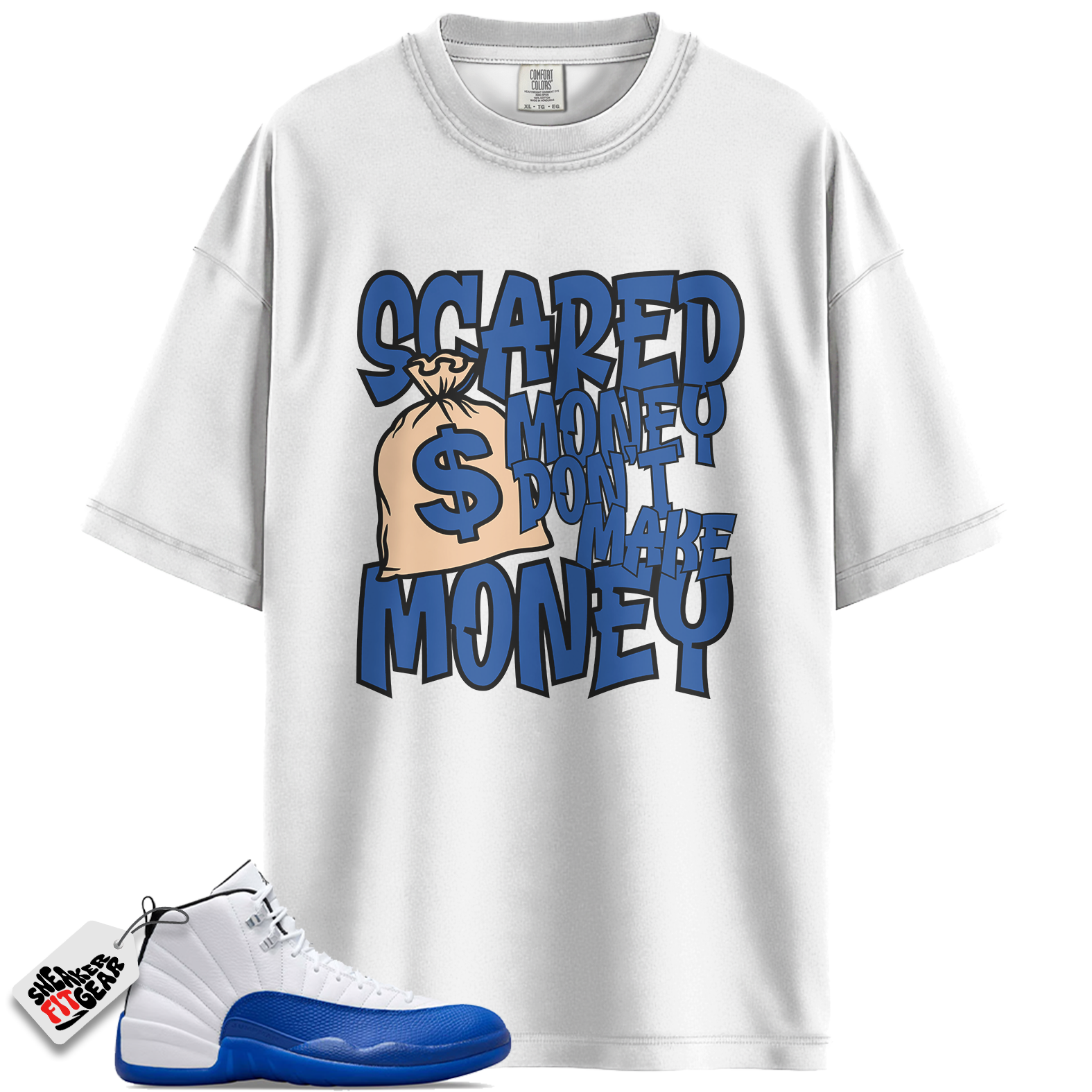 Jordan 12 Retro Blueberry Outfits Match Shirts, Scared Money Shirt To Match Jordan 12 Retro Blueberry Outfits