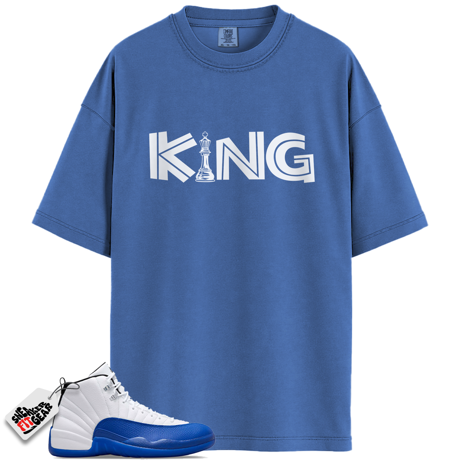 Jordan 12 Retro Blueberry Outfits Match Shirts, KING To Match Jordan 12 Retro Blueberry Outfits