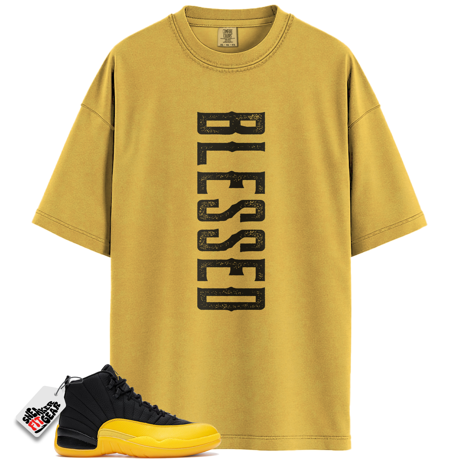 Jordan 12 Retro Black University Gold Match Shirts, Blessed T-Shirt To Match Jordan 12 Retro Black University Gold Main image