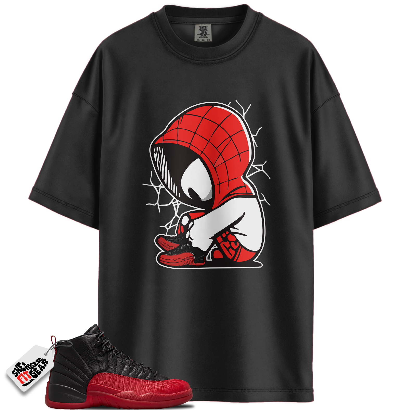 Jordan 12 Retro Flu Game Outfits Match Shirts, Baby Spider Sneaker Tee To Match Jordan 12 Retro Flu Game Outfits