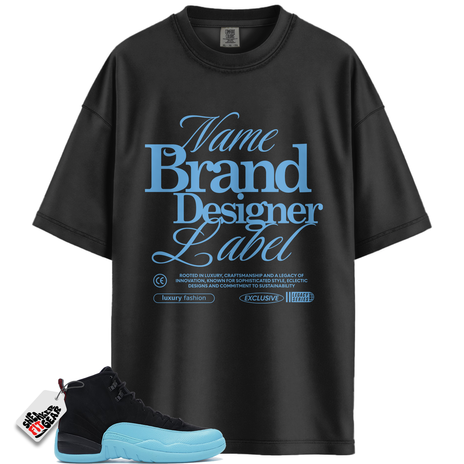 Jordan 12 Retro Gamma Blue Match Shirts, Fashion Label Sneaker Shirt To Match Jordan 12 Retro Gamma Blue