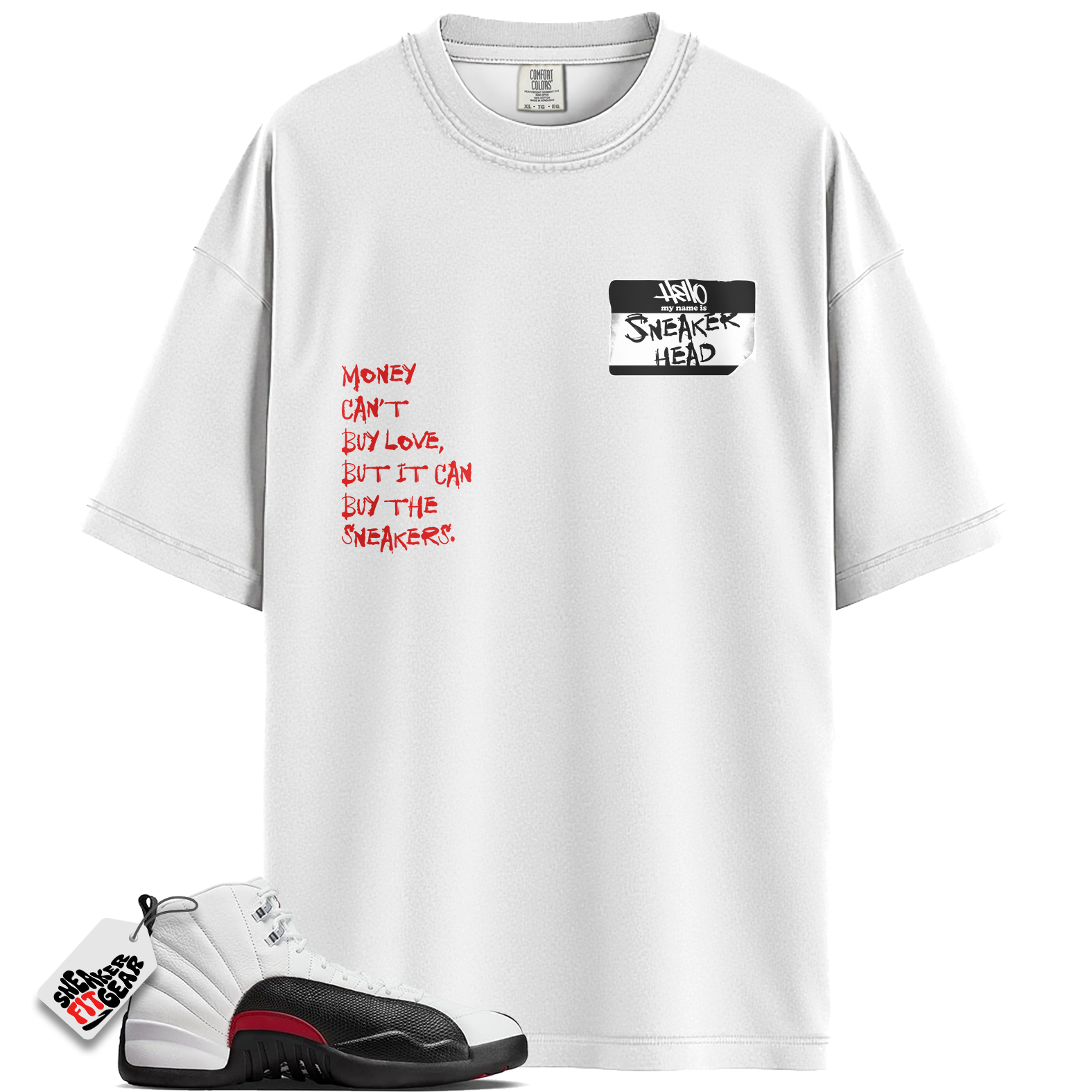 Jordan 12 Red Taxi Match Shirts, Sneakerhead Badge Unisex Shirt To Match Jordan 12 Red Taxi Main image