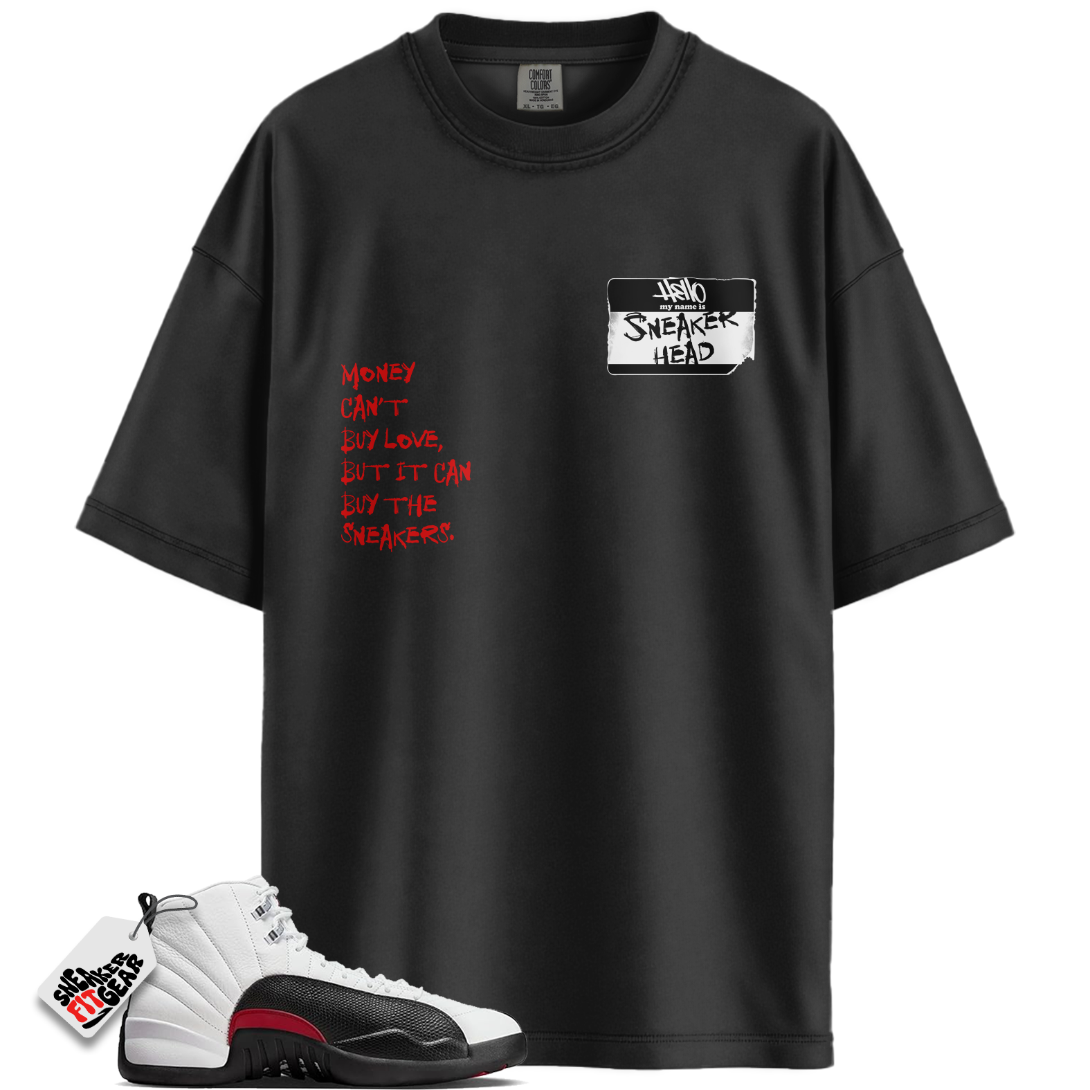 Jordan 12 Red Taxi Match Shirts, Sneakerhead Badge Unisex Shirt To Match Jordan 12 Red Taxi