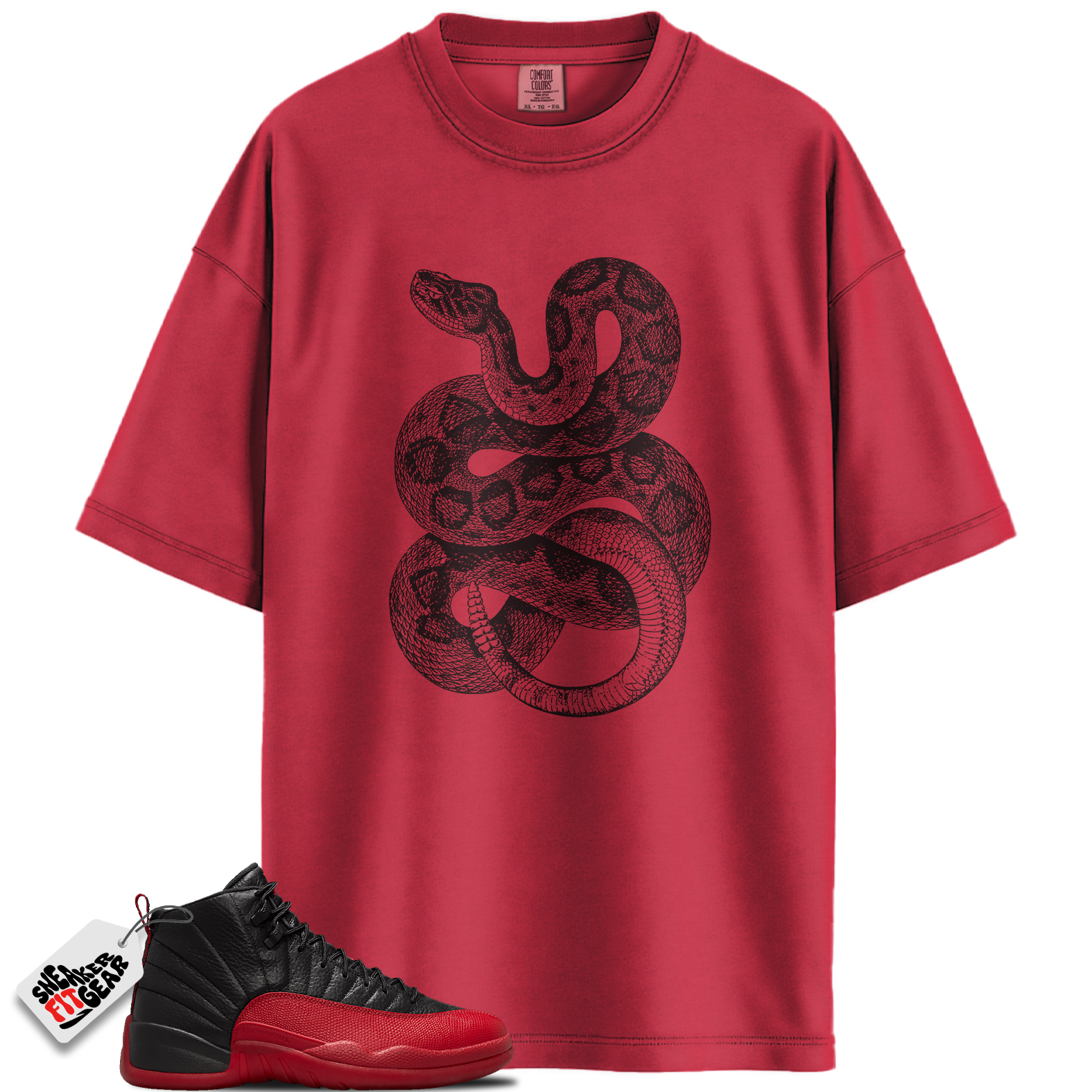 Jordan 12 Retro Flu Game Outfits Match Shirts, Python Snake Shirt To Match Jordan 12 Retro Flu Game Outfits