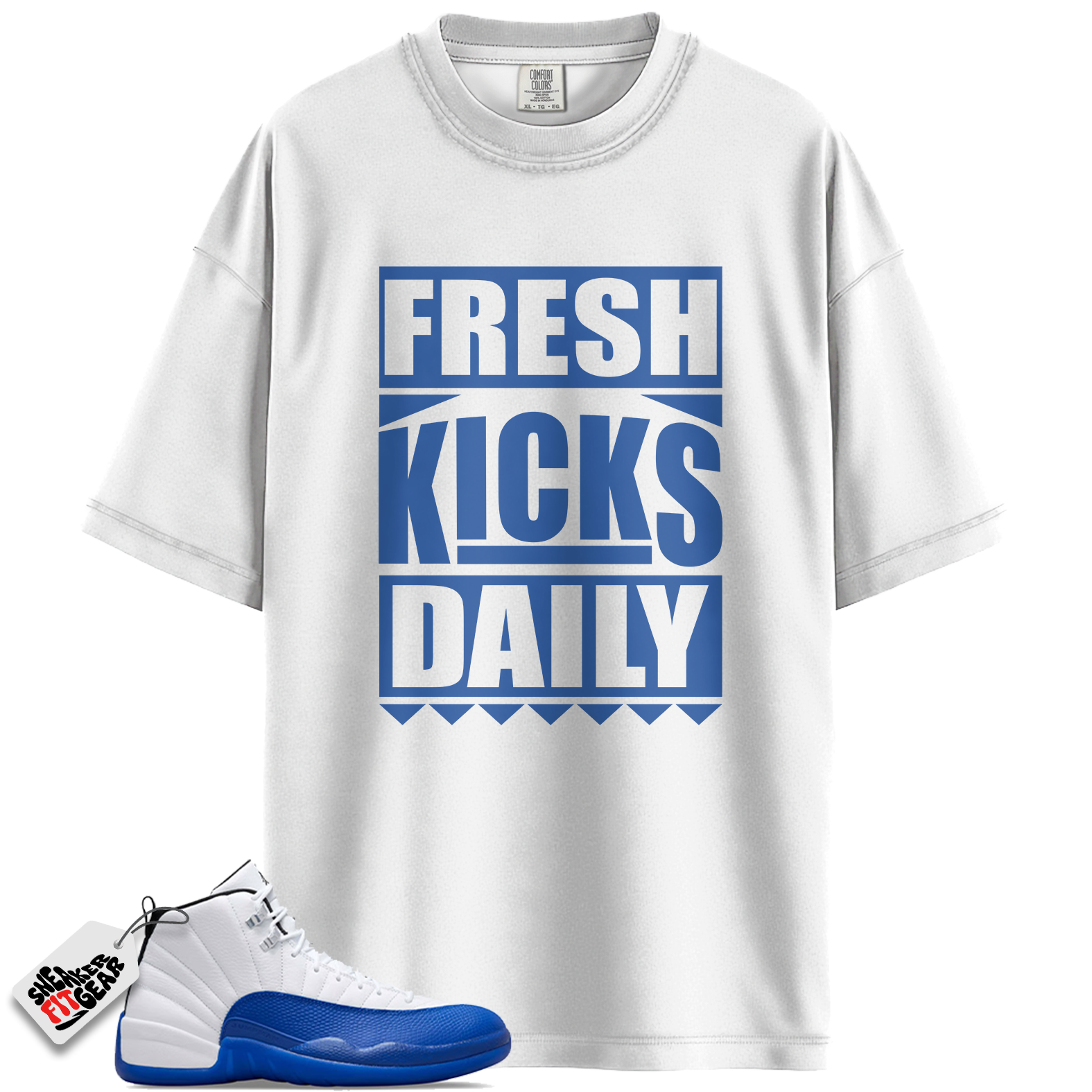 Jordan 12 Retro Blueberry Outfits Match Shirts, Fresh Kicks Daily Shirt To Match Jordan 12 Retro Blueberry Outfits