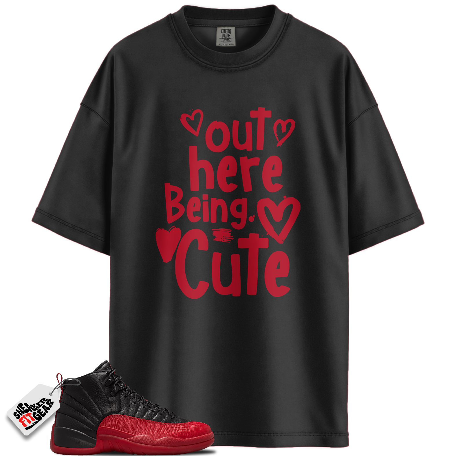 Jordan 12 Retro Flu Game Outfits Match Shirts, Out Here Being Cute To Match Jordan 12 Retro Flu Game Outfits