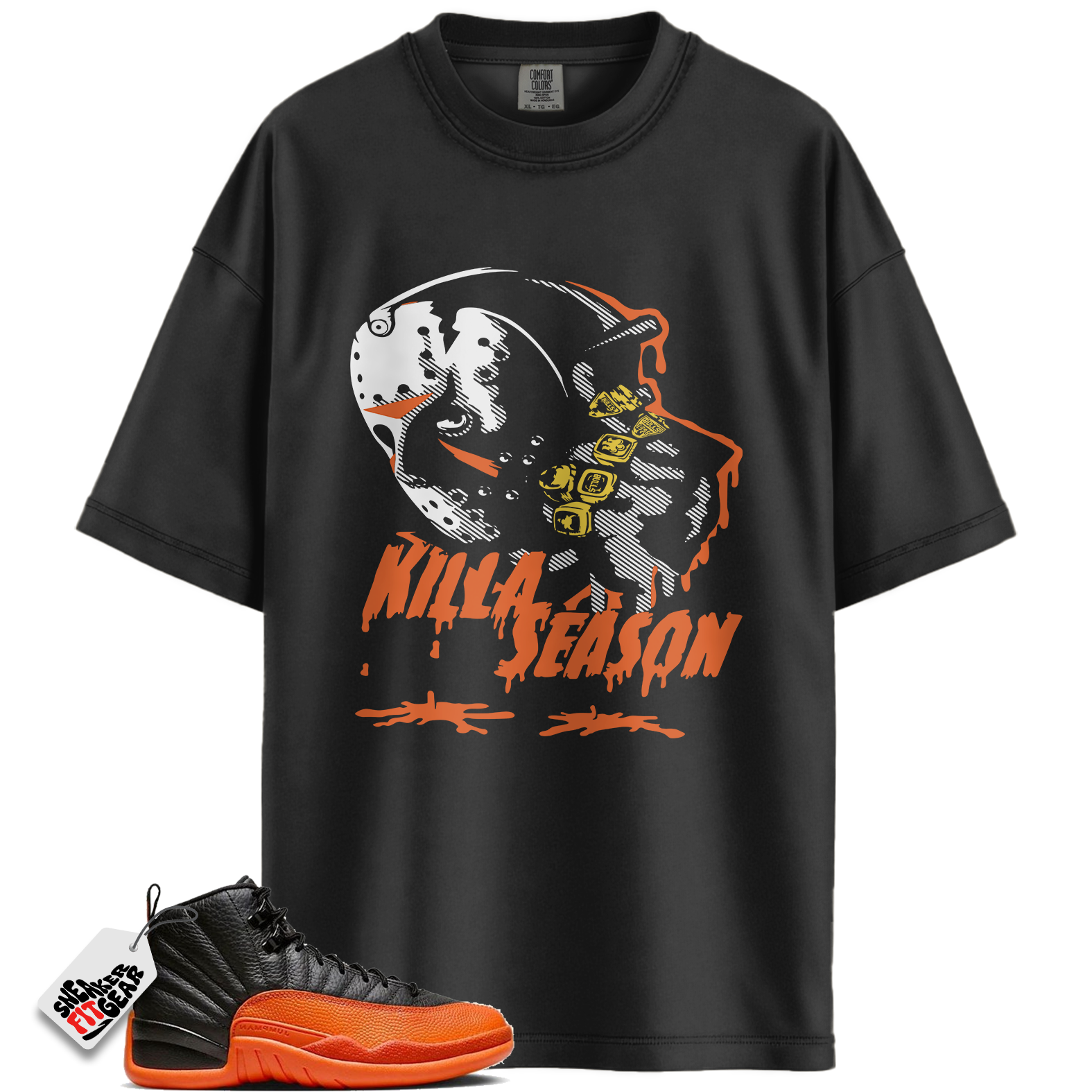 Women's Jordan 12 Brilliant Orange Match Shirts, Killa Season Tees To Match Women's Jordan 12 Brilliant Orange