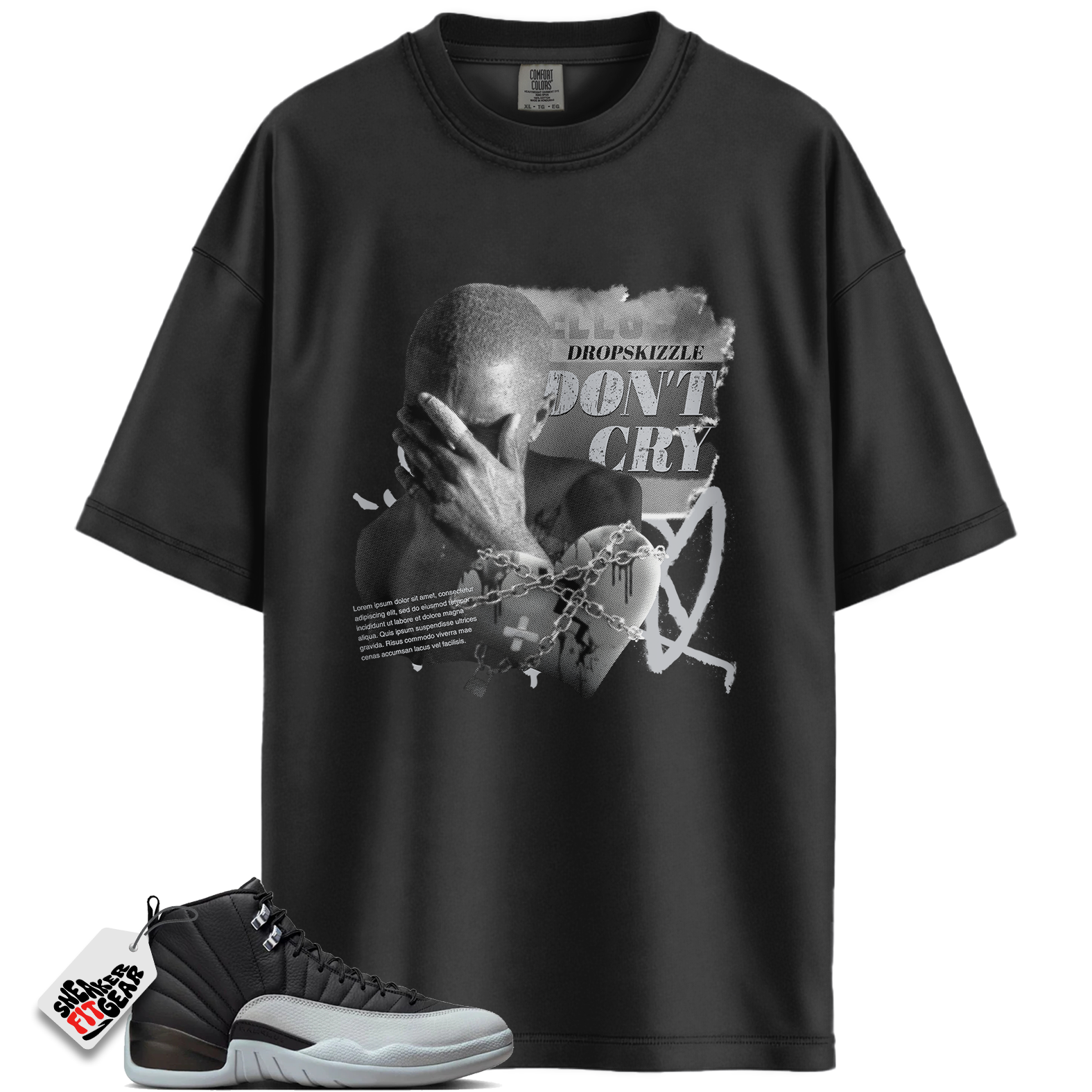 Jordan 12 Barons Wolf Grey Match Shirts, Dont Cry To Match Jordan 12 Barons Wolf Grey Main image