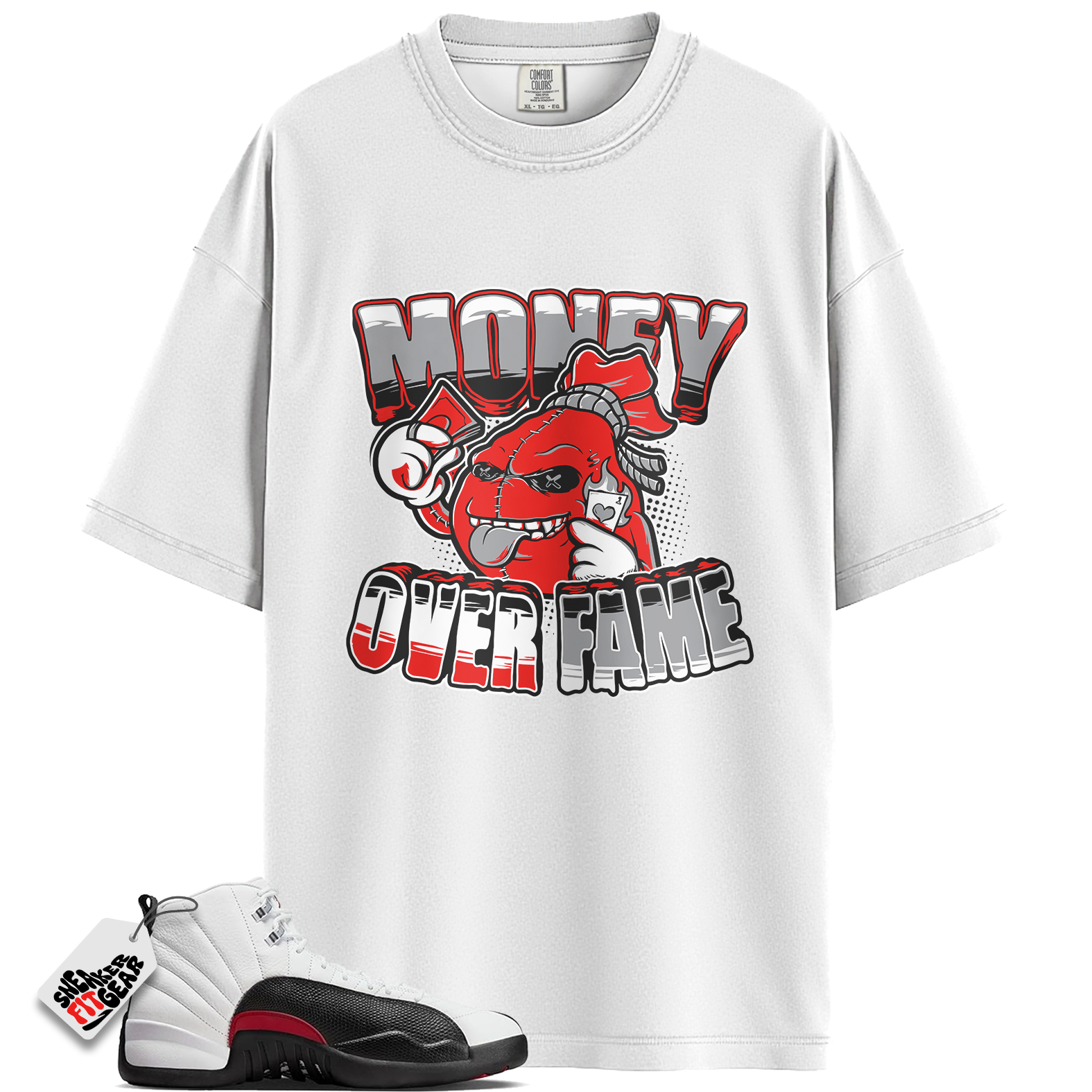 Jordan 12 Red Taxi Match Shirts, RED MOF To Match Jordan 12 Red Taxi