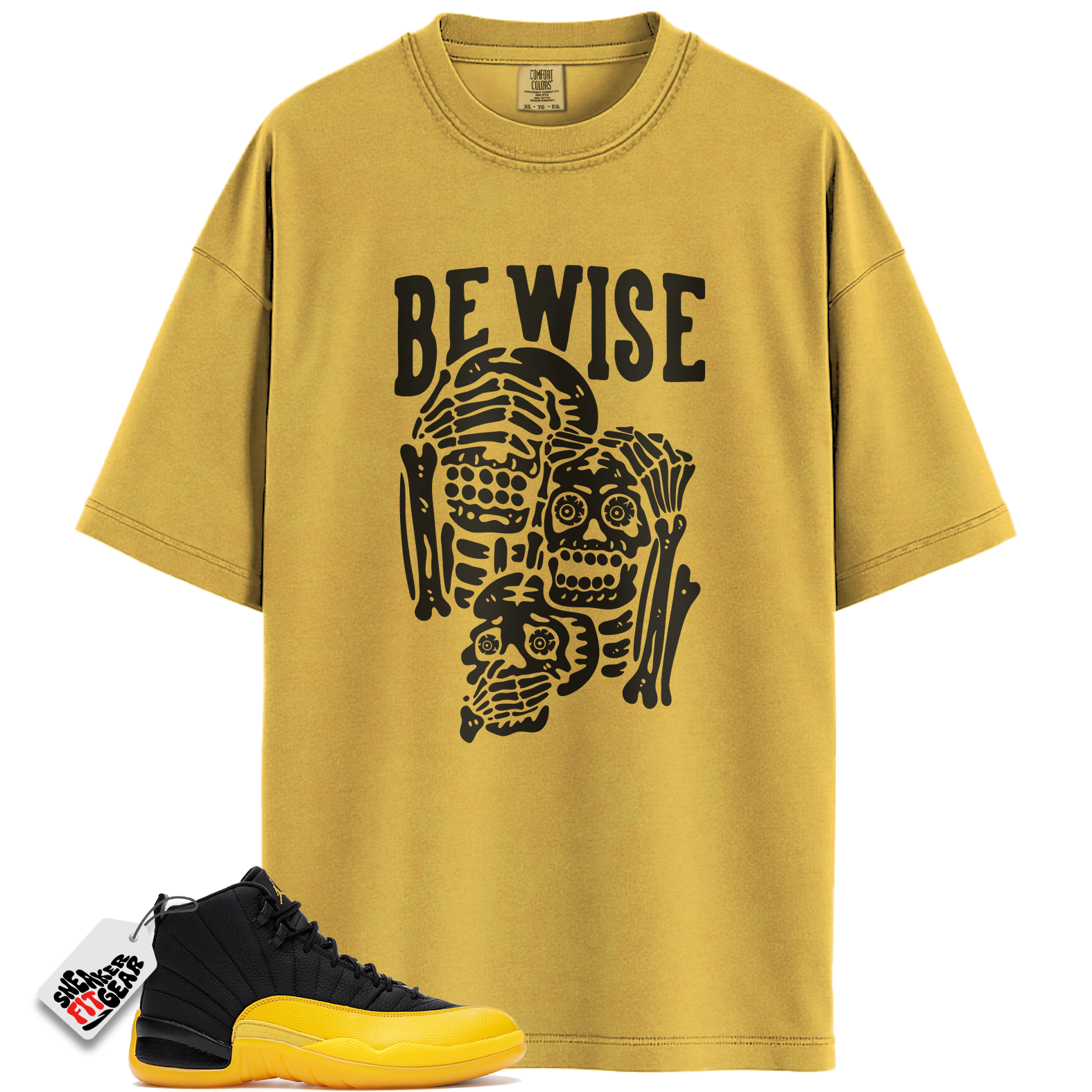 Jordan 12 Retro Black University Gold Match Shirts, ‘Be Wise’ Shirt To Match Jordan 12 Retro Black University Gold