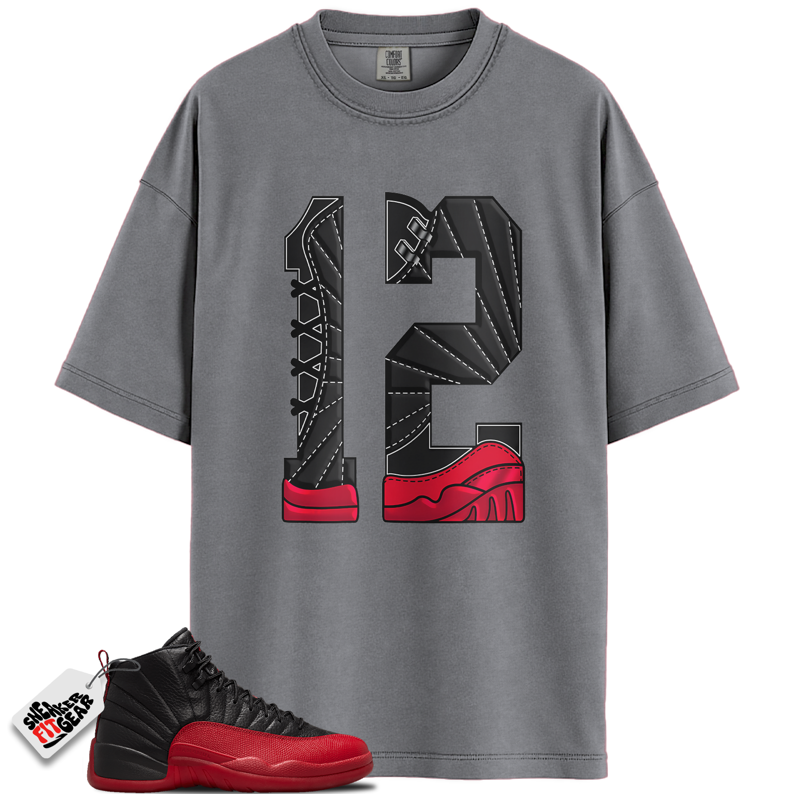 Jordan 12 Retro Flu Game Outfits Match Shirts, Number 12 Unisex Graphic T-Shirts To Match Jordan 12 Retro Flu Game Outfits
