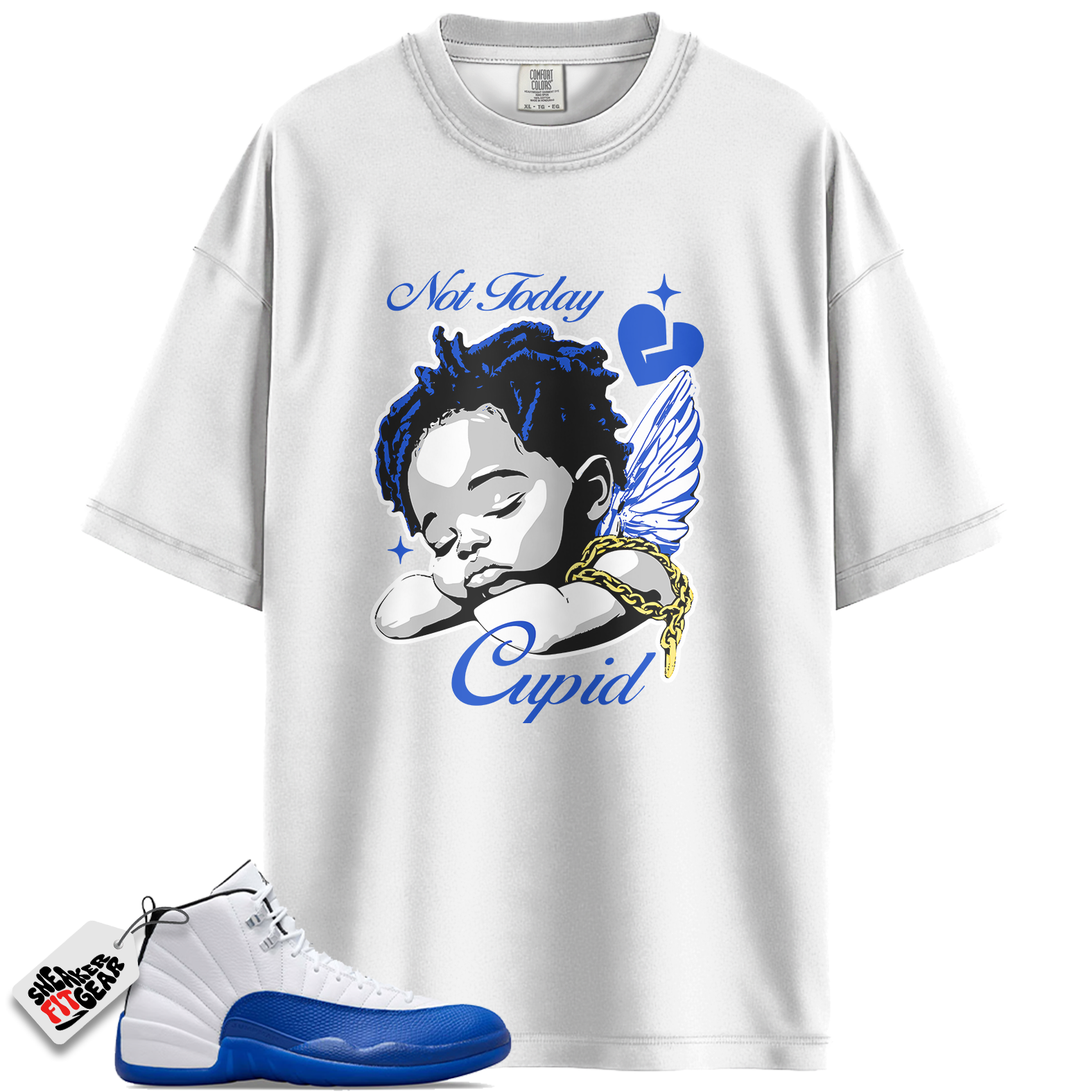 Jordan 12 Retro Blueberry Outfits Match Shirts, Not Today Cupid Crew Neck T-Shirt To Match Jordan 12 Retro Blueberry Outfits Main image