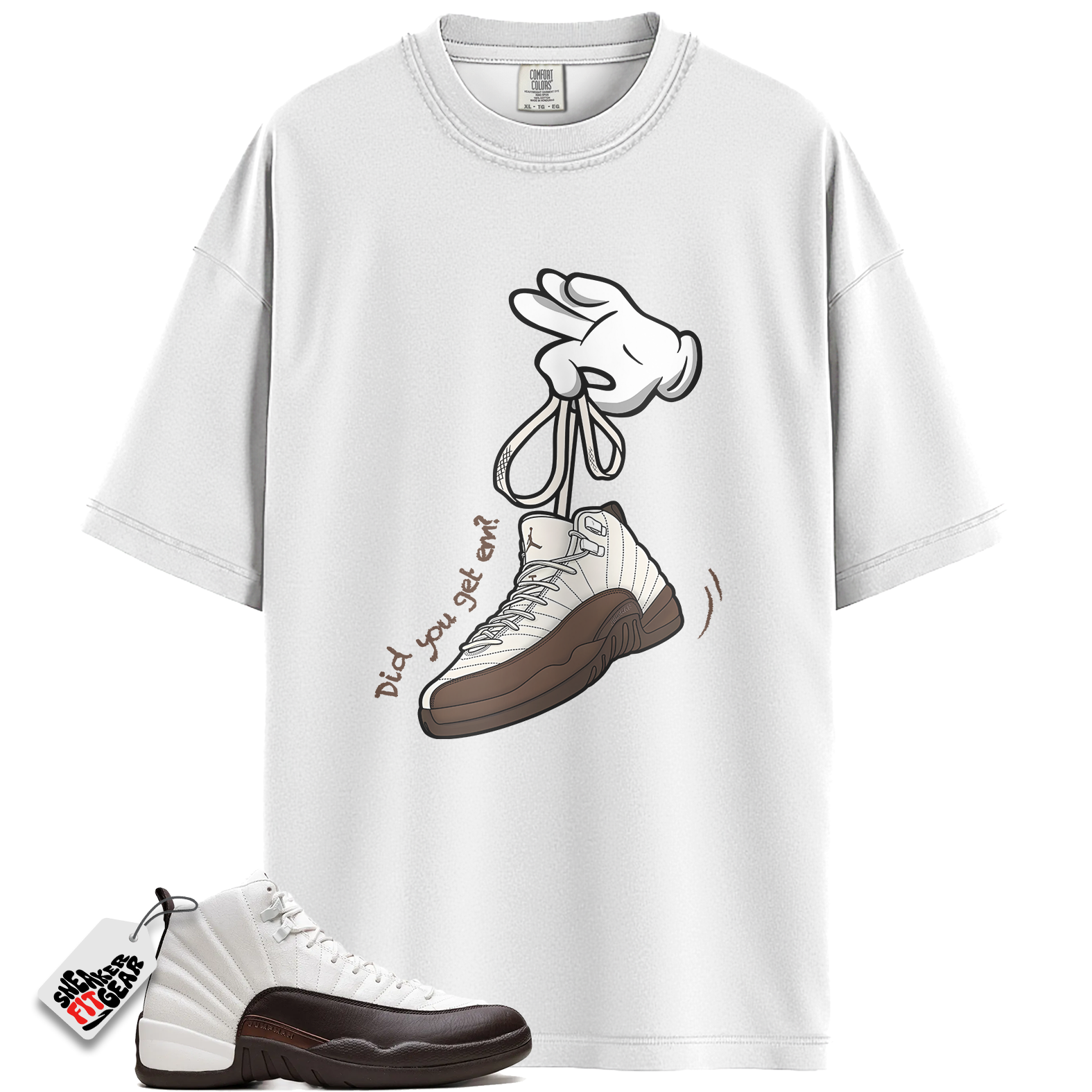 Jordan 12 Retro SP SoleFly Cafecito Match Shirts, Cartoon Hands Unisex Graphic T-Shirts To Match Jordan 12 Retro SP SoleFly Cafecito