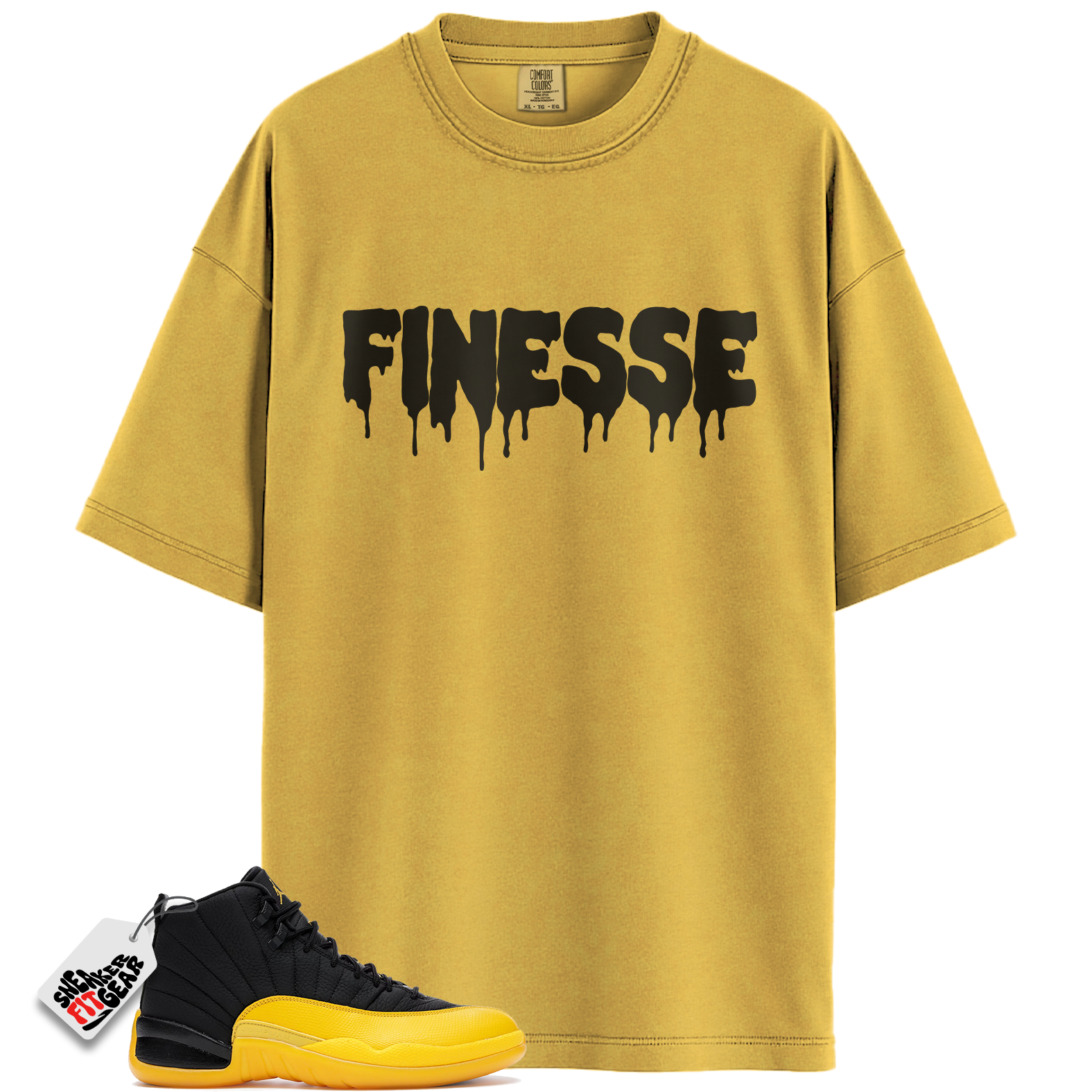 Jordan 12 Retro Black University Gold Match Shirts, Finesse Tees To Match Jordan 12 Retro Black University Gold