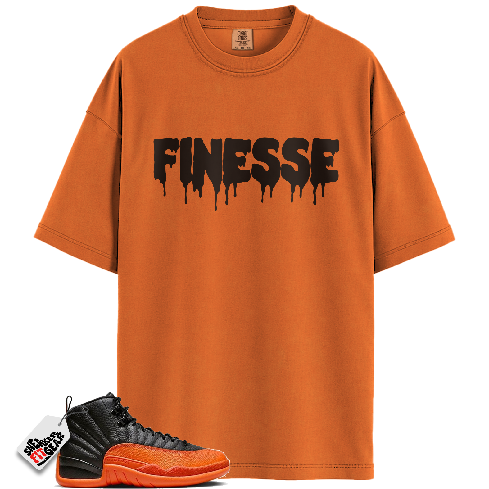 Women's Jordan 12 Brilliant Orange Match Shirts, Finesse Tees To Match Women's Jordan 12 Brilliant Orange Main image