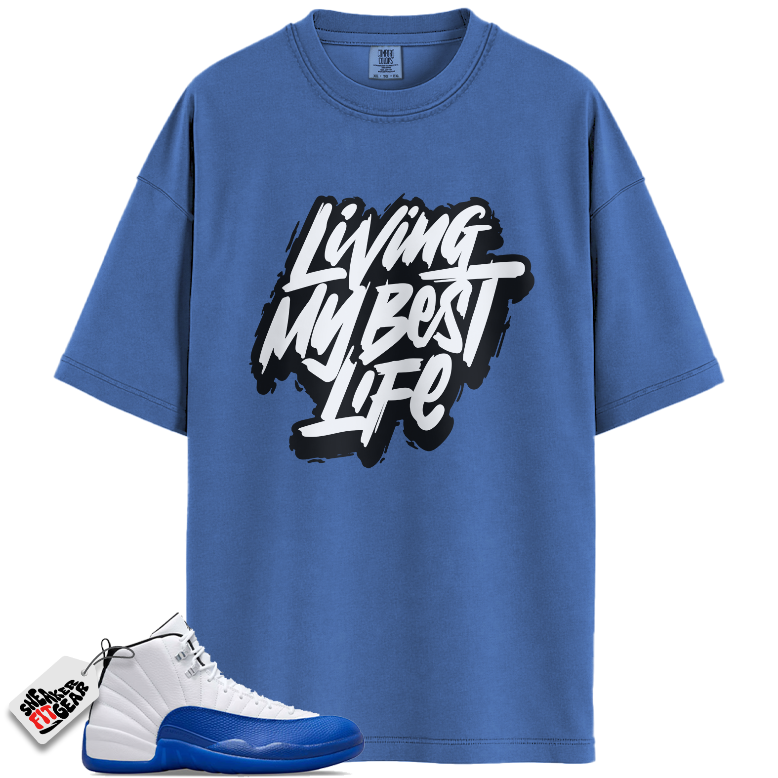 Jordan 12 Retro Blueberry Outfits Match Shirts, Living Life Tee To Match Jordan 12 Retro Blueberry Outfits