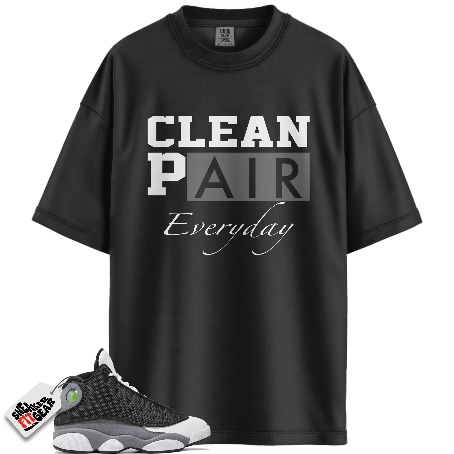 Jordan 13 Retro "Wolf Grey" Match Shirts, Clean Pair Tees To Match Jordan 13 Retro "Wolf Grey"