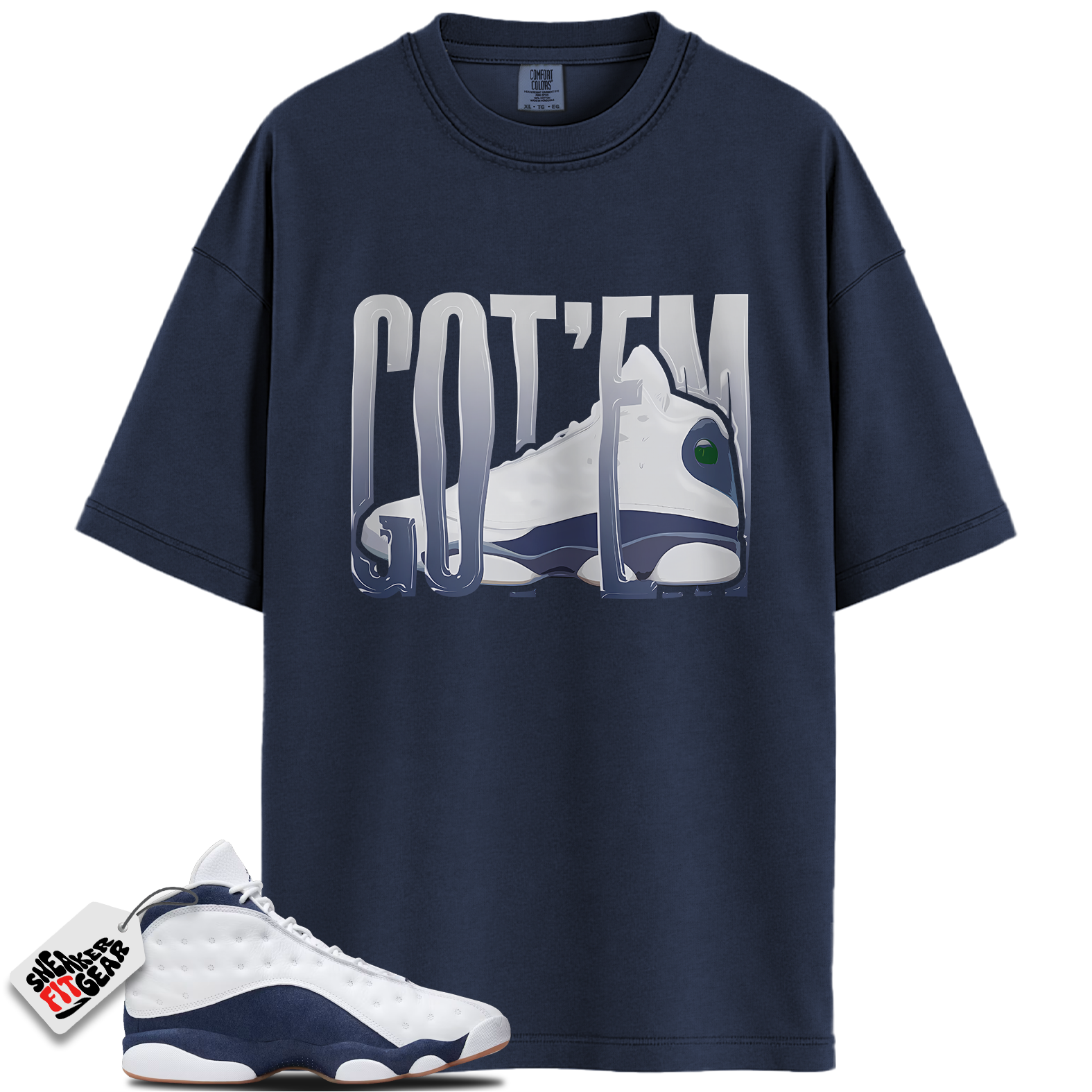 Jordan 13 Retro Midnight Navy Match Shirts, Wiggling Gotem To Match Jordan 13 Retro Midnight Navy Main image