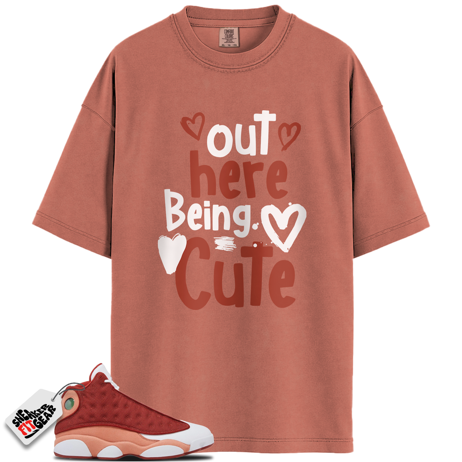 Jordan 13 Retro Dune Red Match Shirts, Out Here Being Cute To Match Jordan 13 Retro Dune Red