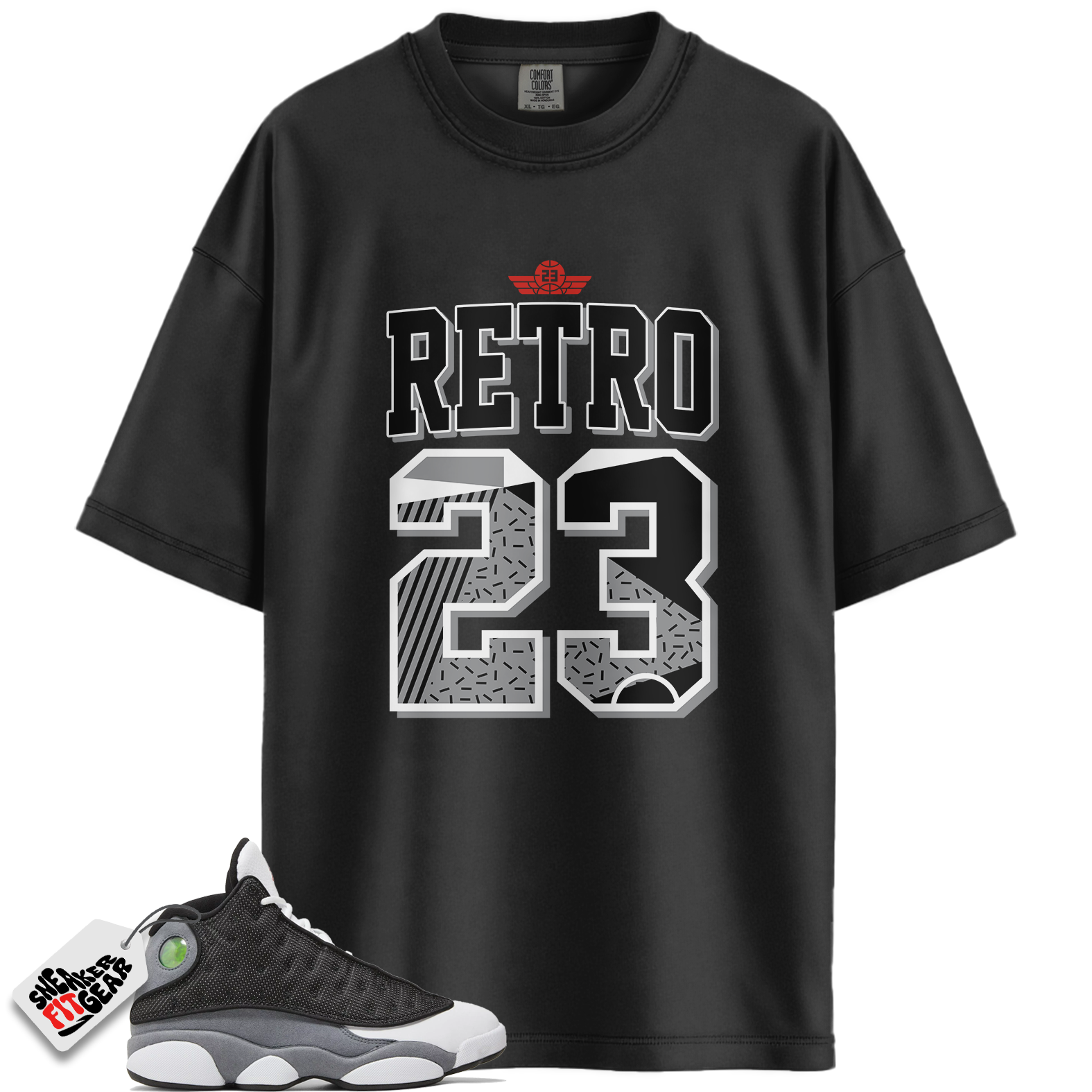 Jordan 13 Retro "Wolf Grey" Match Shirts, Retro 23 Black Flint Shirt To Match Jordan 13 Retro "Wolf Grey"