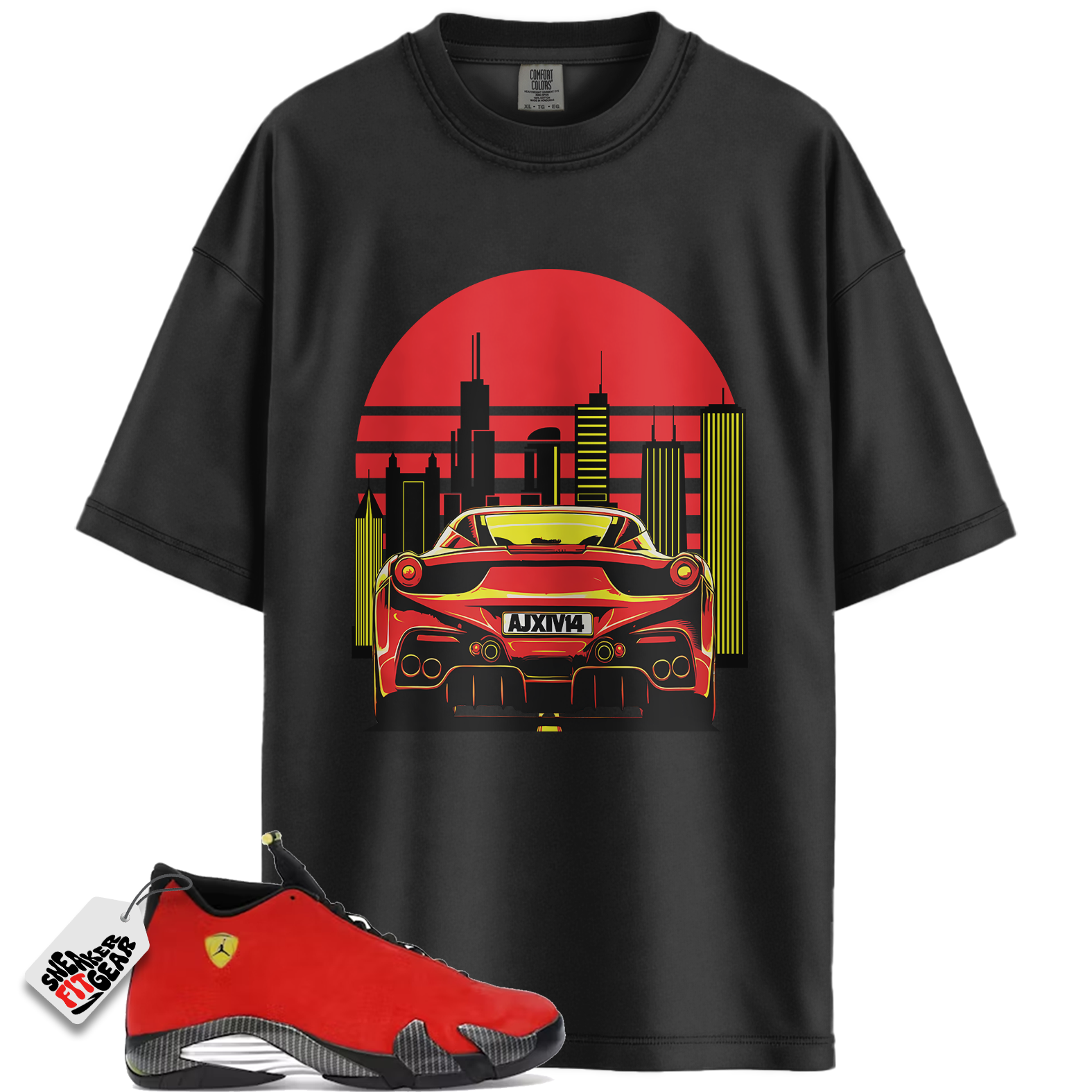 Jordan 14 Retro Ferrari (2025) Match Shirts, Sunset 14 Sneaker Shirt To Match Jordan 14 Retro Ferrari (2025)