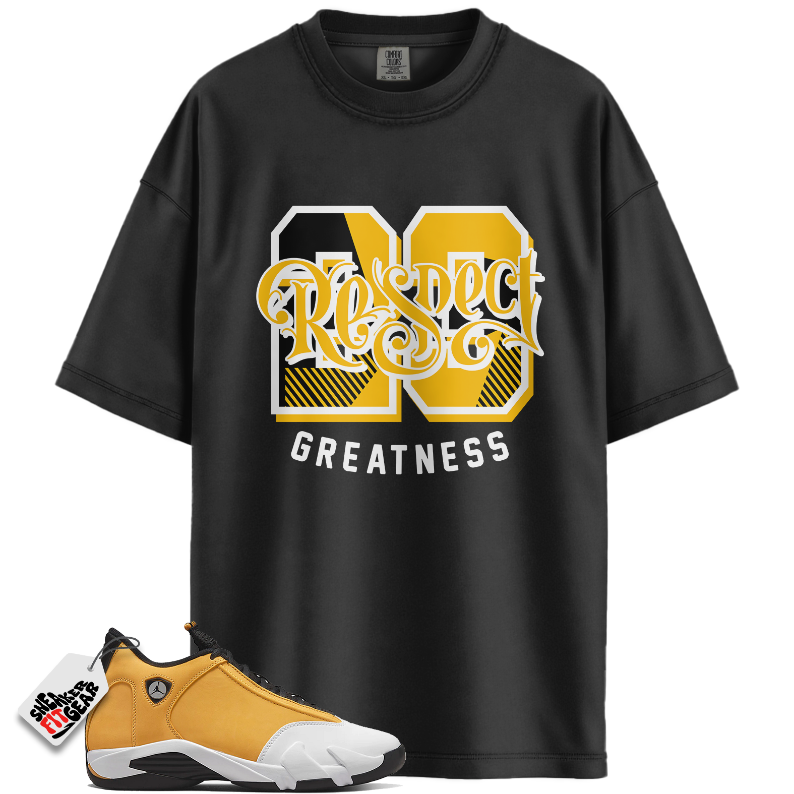 Jordan 14 Retro Light Ginger Match Shirts, Respect Greatness Shirt To Match Jordan 14 Retro Light Ginger Main image