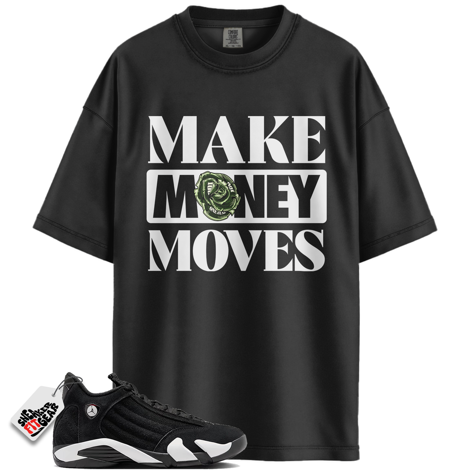 Jordan 14 Retro Black White Match Shirts, MOVES To Match Jordan 14 Retro Black White