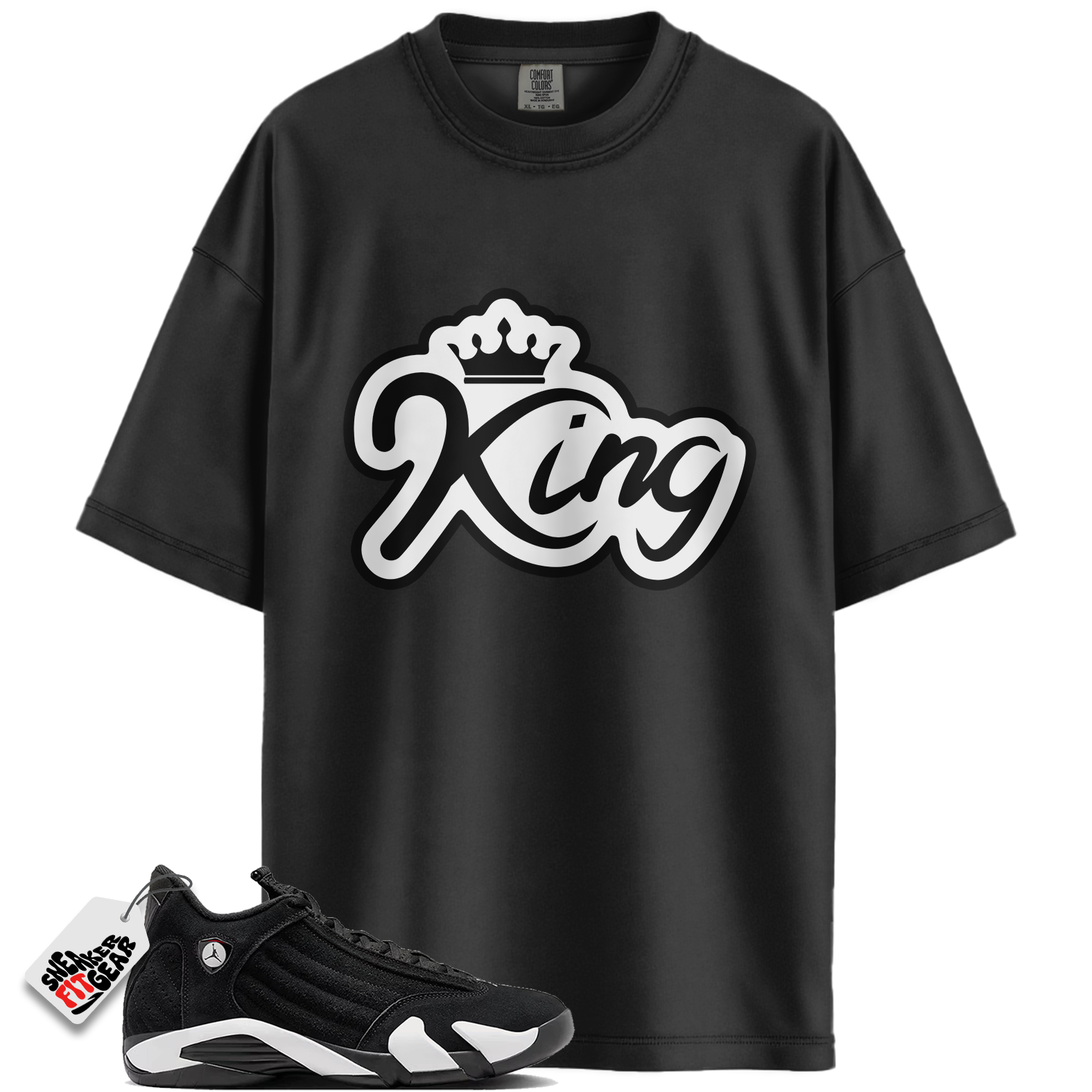Jordan 14 Retro Black White Match Shirts, KING Shirt To Match Jordan 14 Retro Black White Main image