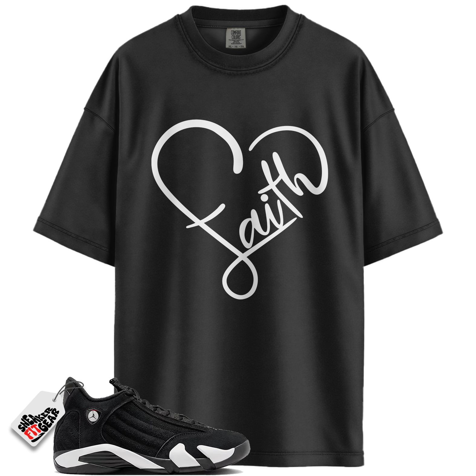 Jordan 14 Retro Black White Match Shirts, FAITH Shirt To Match Jordan 14 Retro Black White