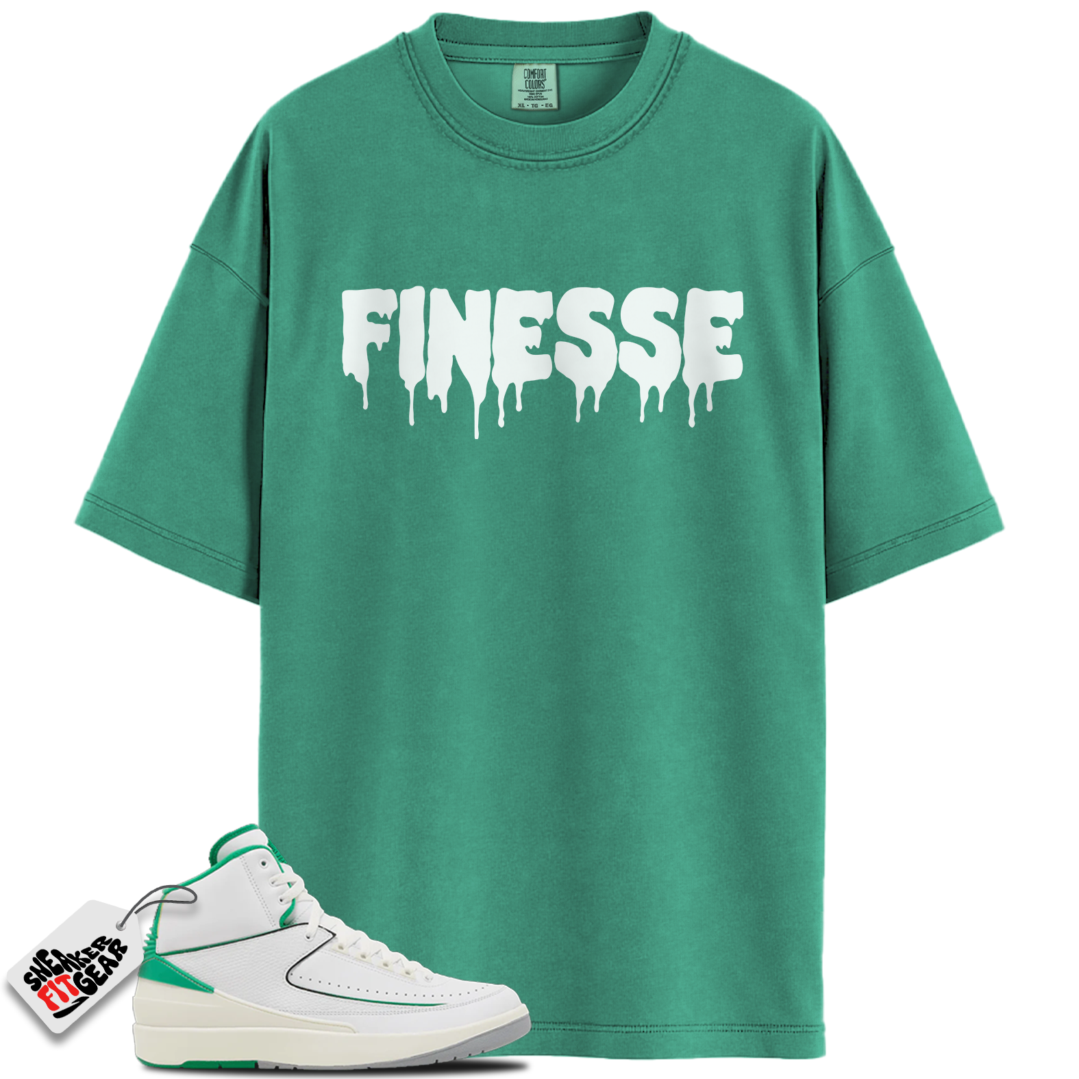 Jordan 2 Lucky Green Match Shirts, Finesse Sneaker Tee To Match Jordan 2 Lucky Green