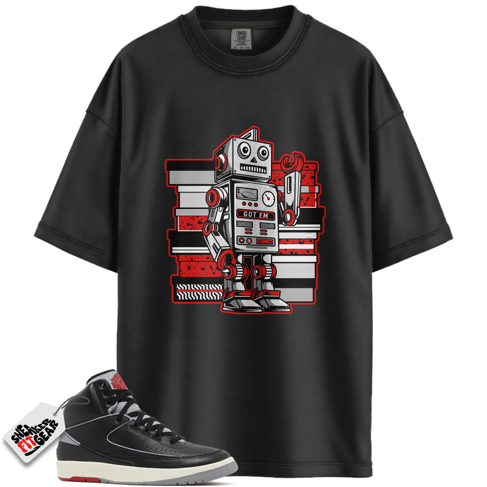 Jordan 2 Retro Black Cement Match Shirts, Sneaker Bot Shirt To Match Jordan 2 Retro Black Cement Main image