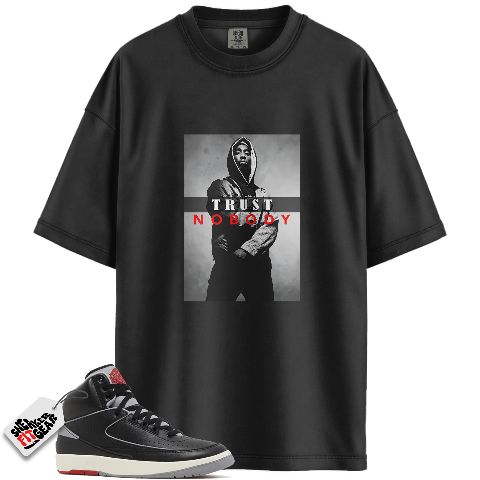 Jordan 2 Retro Black Cement Match Shirts, TRUST NOBODY Shirt To Match Jordan 2 Retro Black Cement Main image