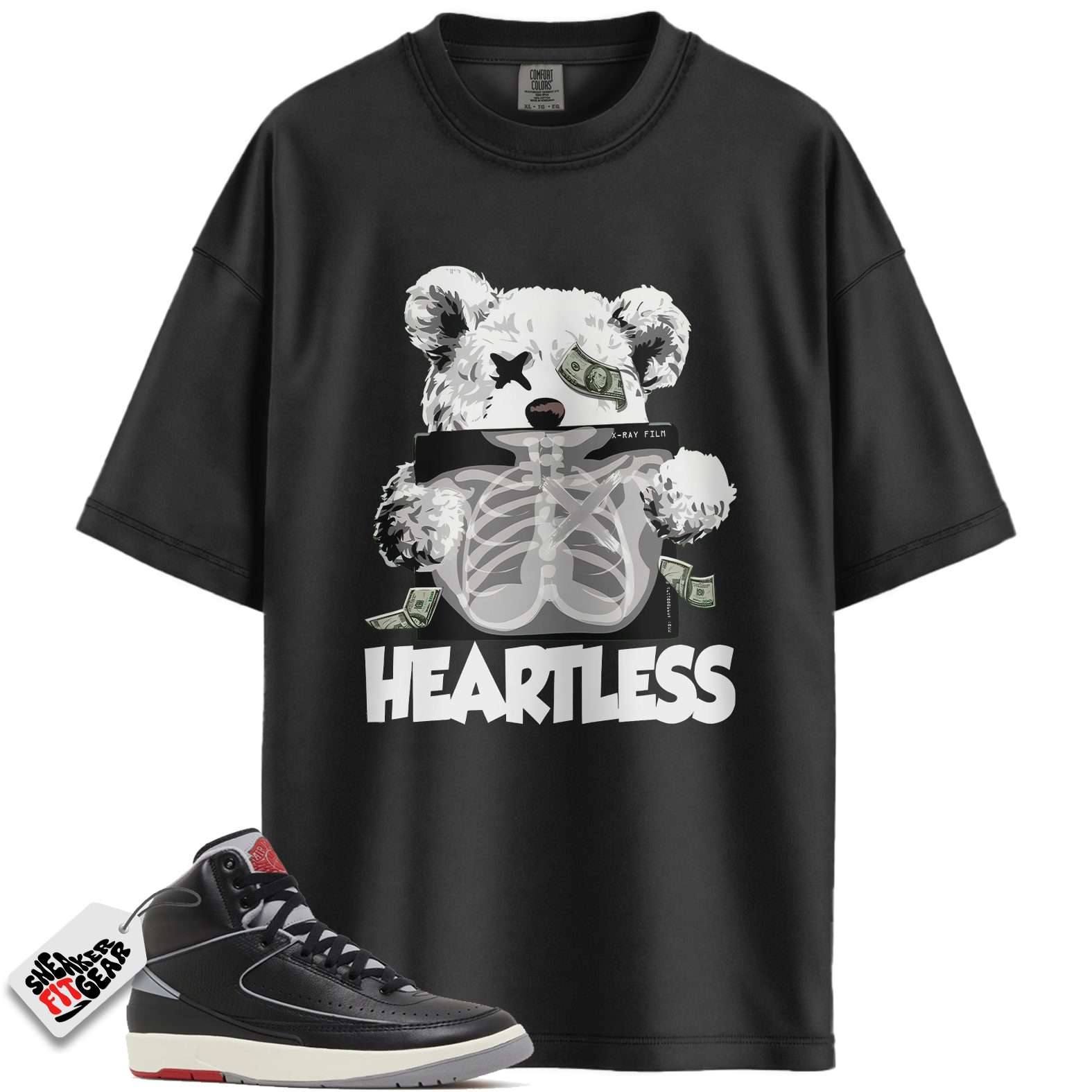 Jordan 2 Retro Black Cement Match Shirts, HEARTLESS Shirt To Match Jordan 2 Retro Black Cement