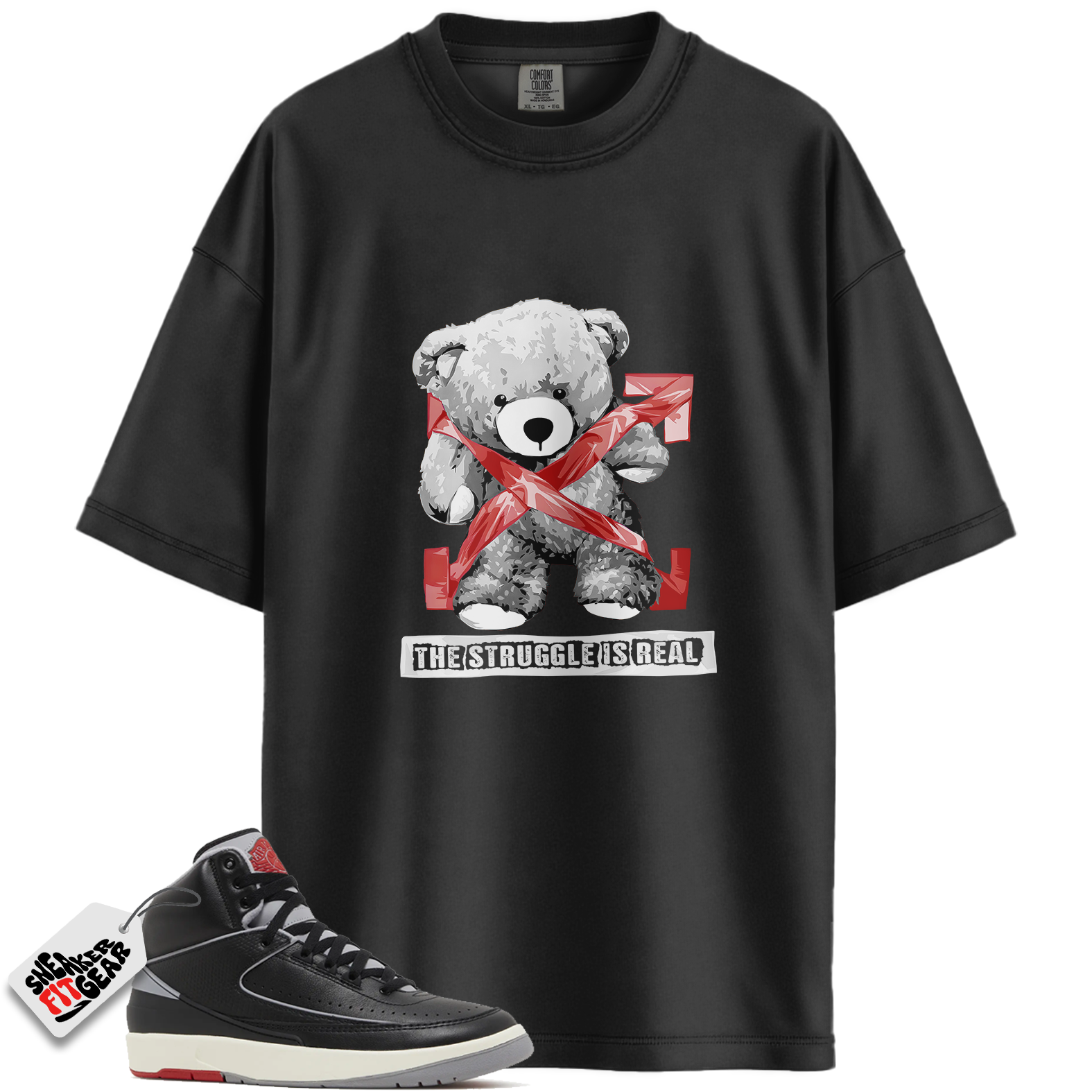 Jordan 2 Retro Black Cement Match Shirts, The Stuggle is Real T-Shirt To Match Jordan 2 Retro Black Cement