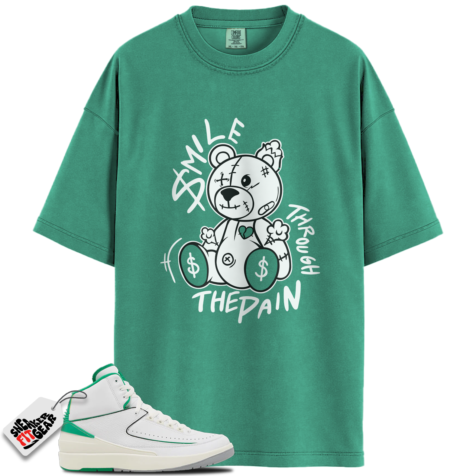 Jordan 2 Lucky Green Match Shirts, Smile Through The Pain Shirt To Match Jordan 2 Lucky Green