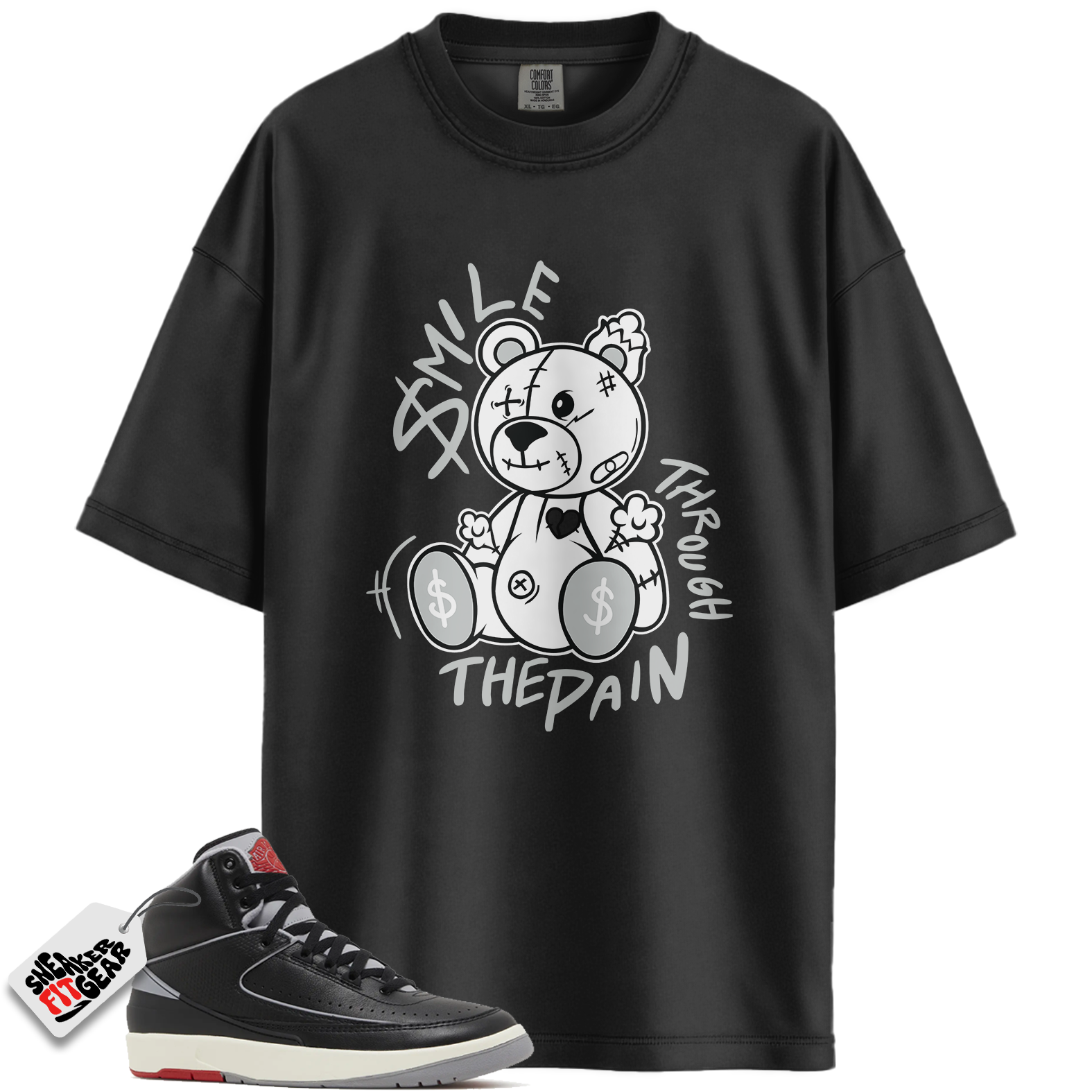 Jordan 2 Retro Black Cement Match Shirts, Smile Through The Pain Shirt To Match Jordan 2 Retro Black Cement