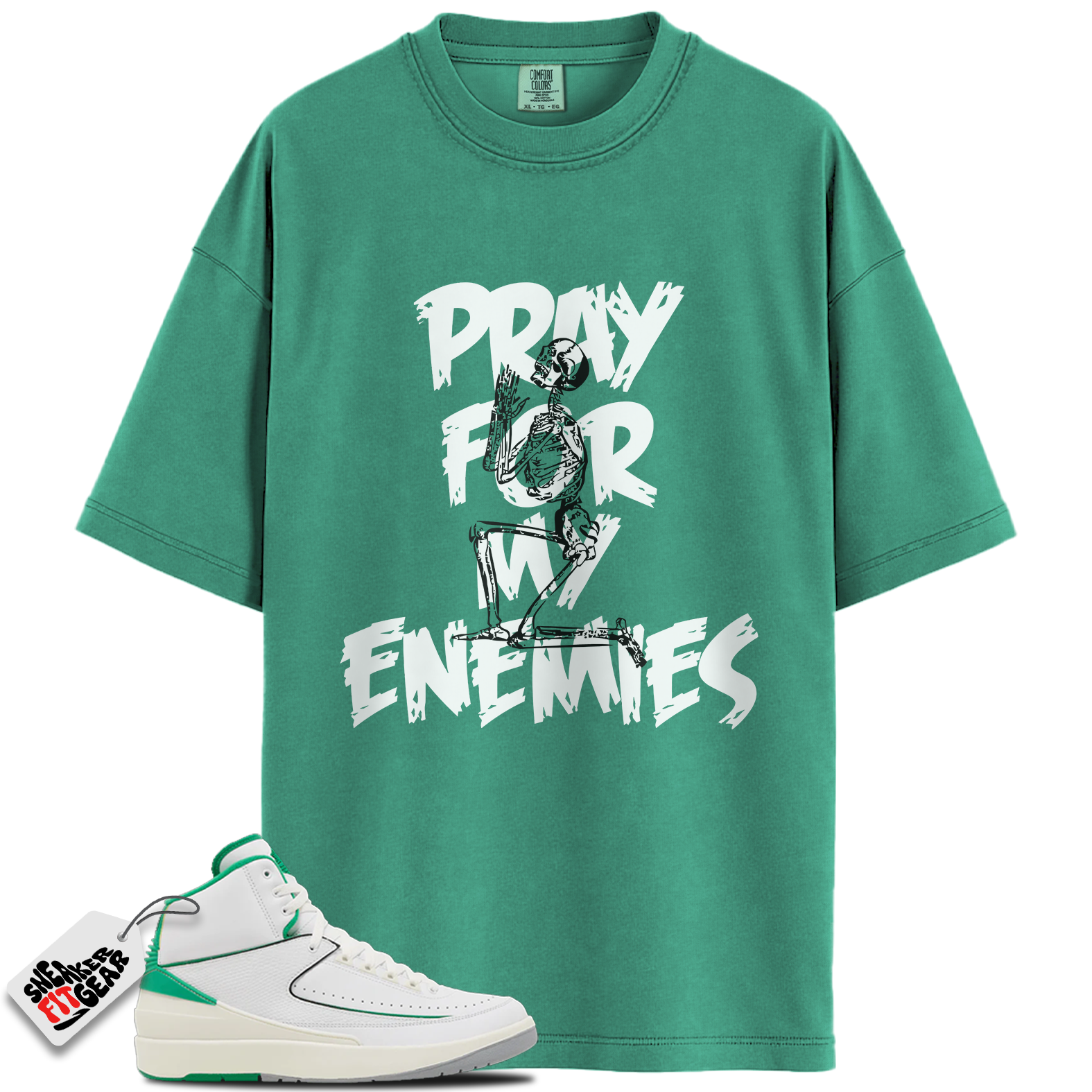 Jordan 2 Lucky Green Match Shirts, Pray For My Enemies Shirt To Match Jordan 2 Lucky Green Main image