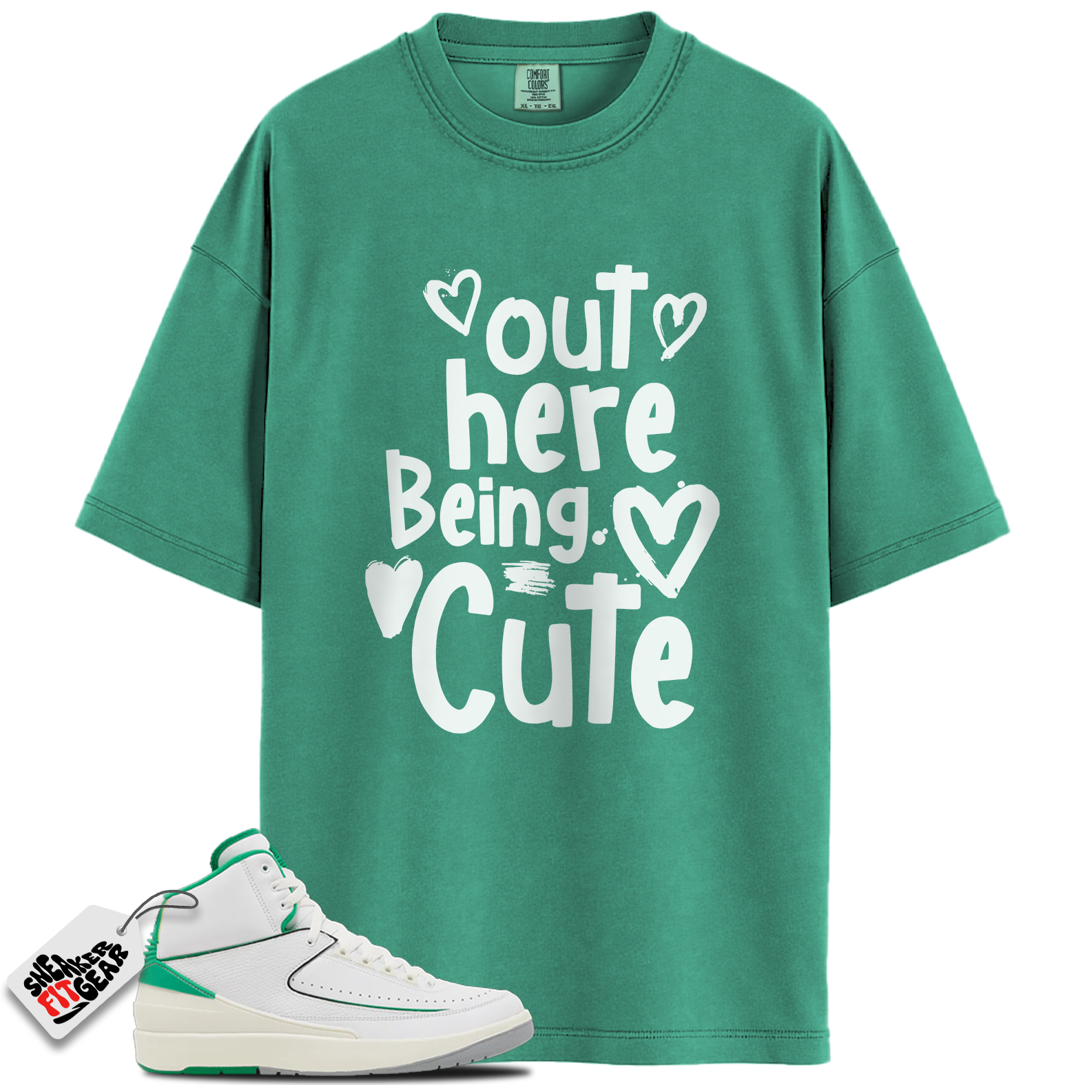 Jordan 2 Lucky Green Match Shirts, OUT HERE BEING CUTE To Match Jordan 2 Lucky Green