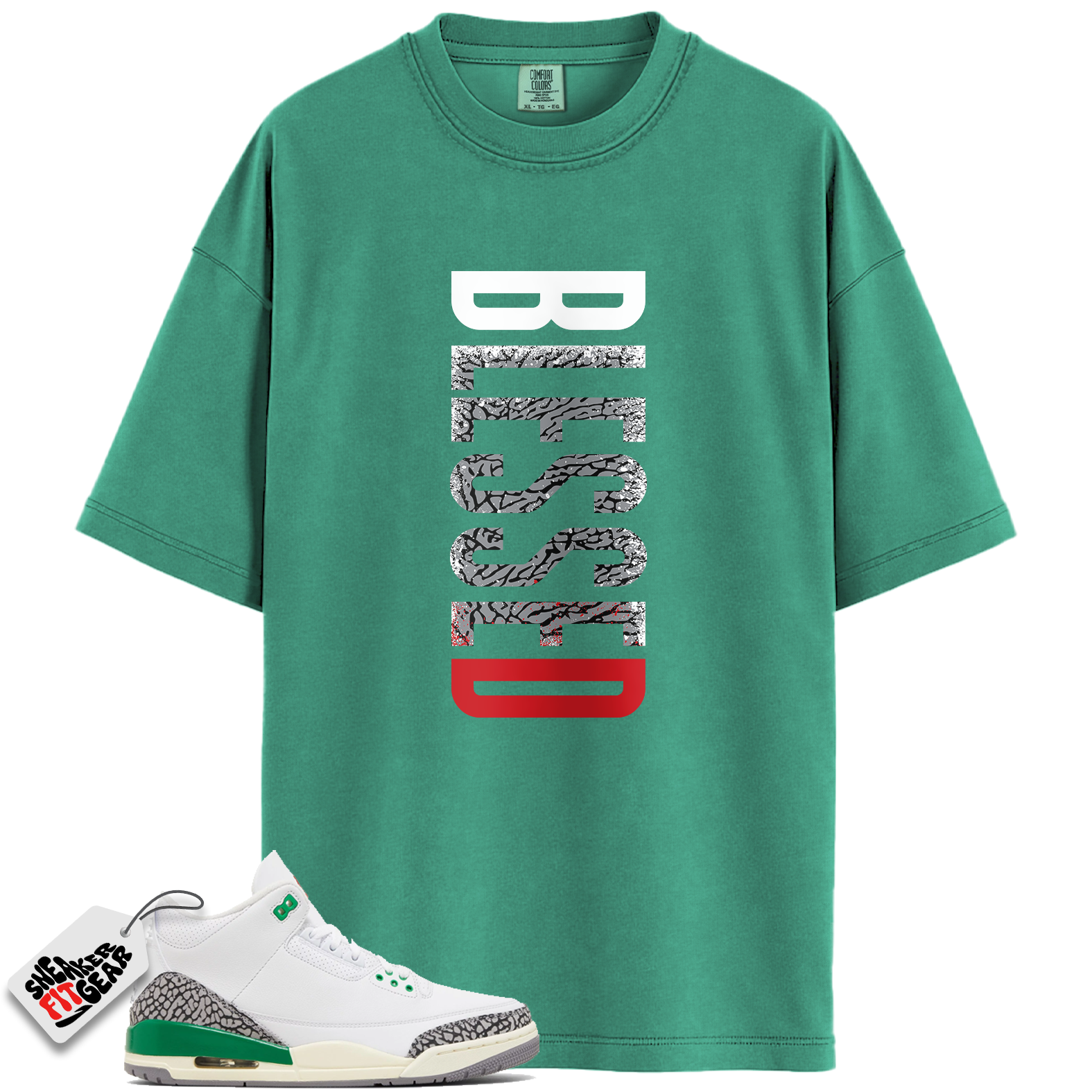 Women's Jordan 3 Retro Lucky Green Match Shirts, VERTBLS To Match Women's Jordan 3 Retro Lucky Green Main image
