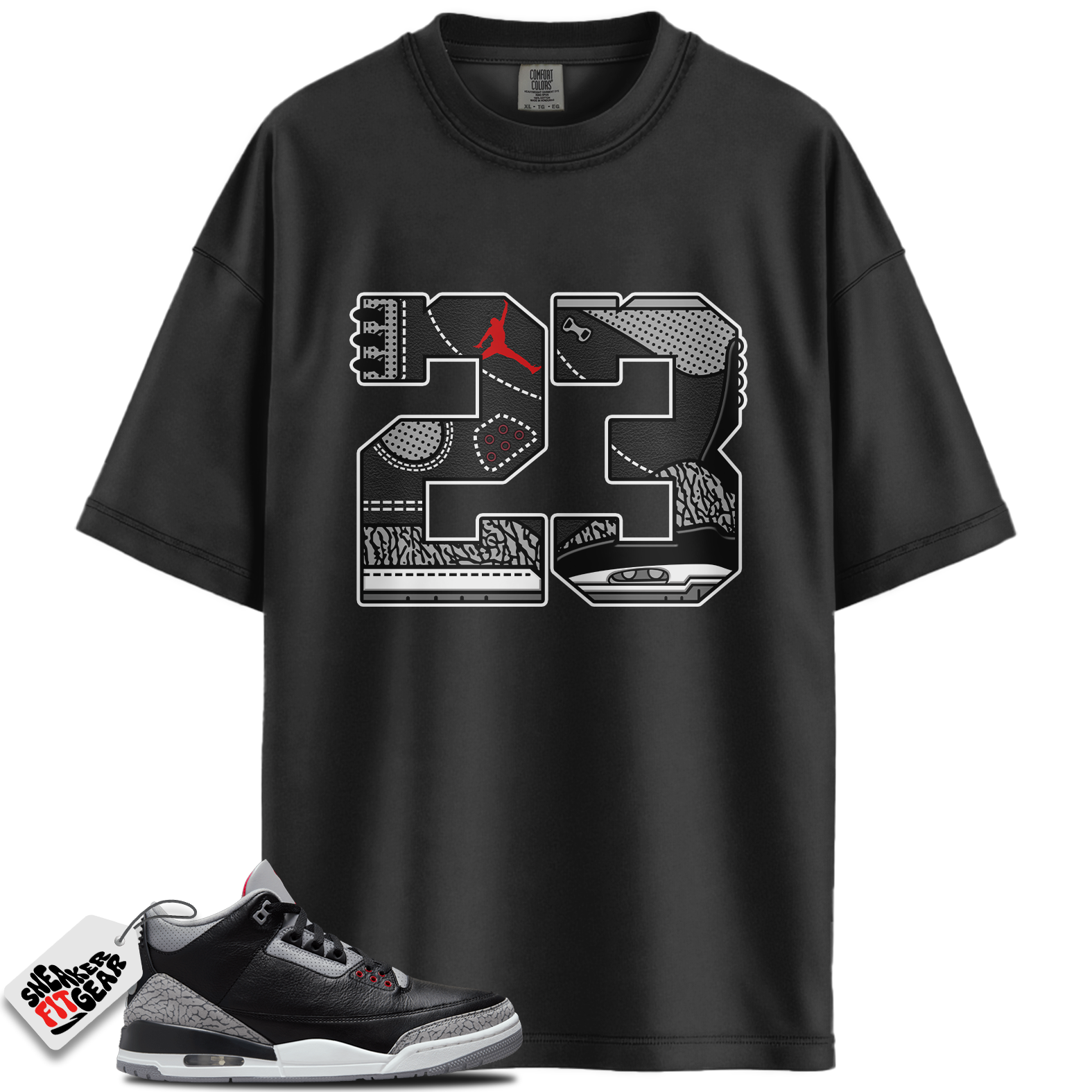 Jordan 3 Retro OG Black Cement Match Shirts, 23 Unisex Graphic T-Shirts To Match Jordan 3 Retro OG Black Cement