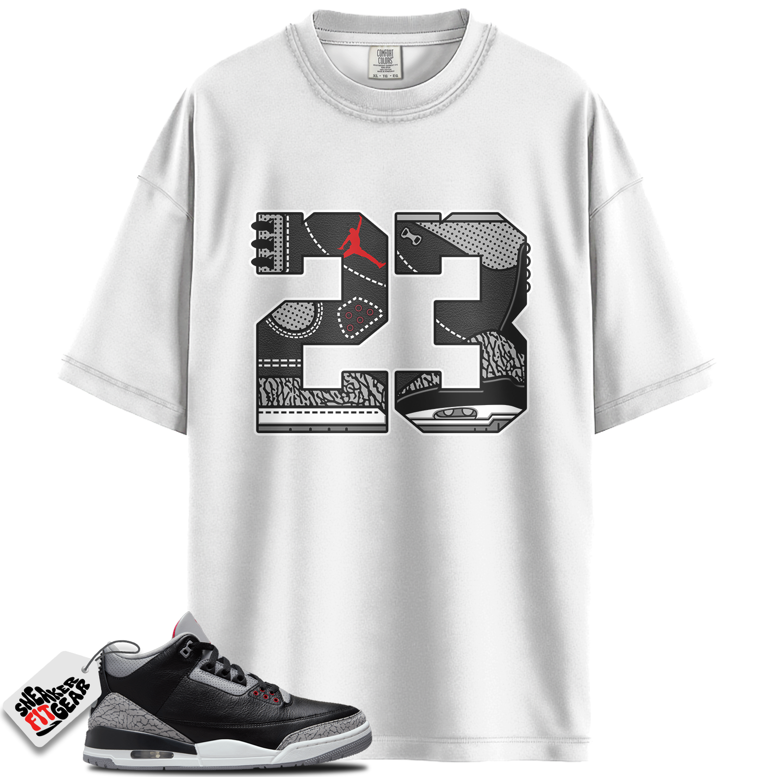 Jordan 3 Retro OG Black Cement Match Shirts, 23 Unisex Graphic T-Shirts To Match Jordan 3 Retro OG Black Cement