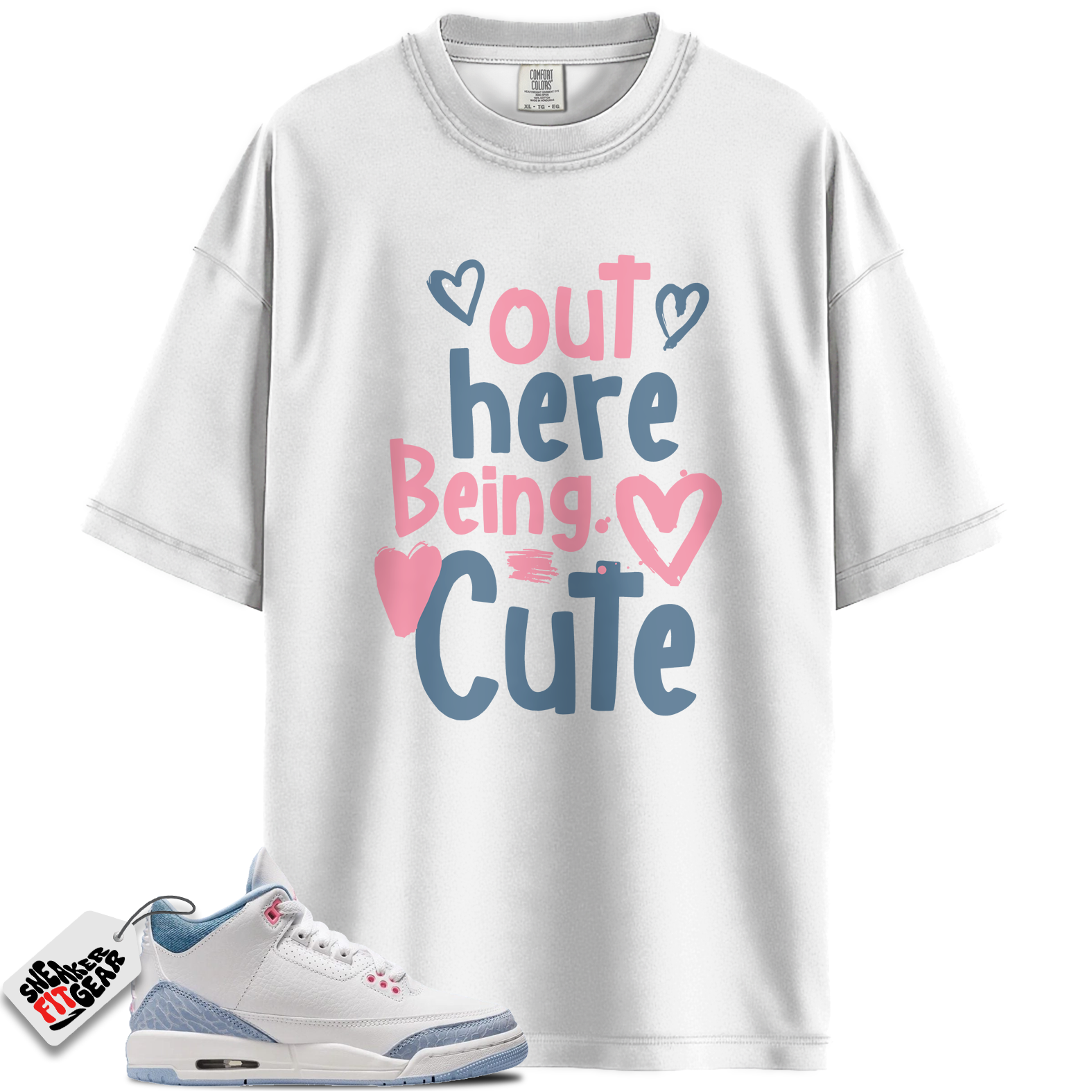 Jordan 3 Retro White Cobalt Bliss (GS) Match Shirts, C2 To Match Jordan 3 Retro White Cobalt Bliss (GS)