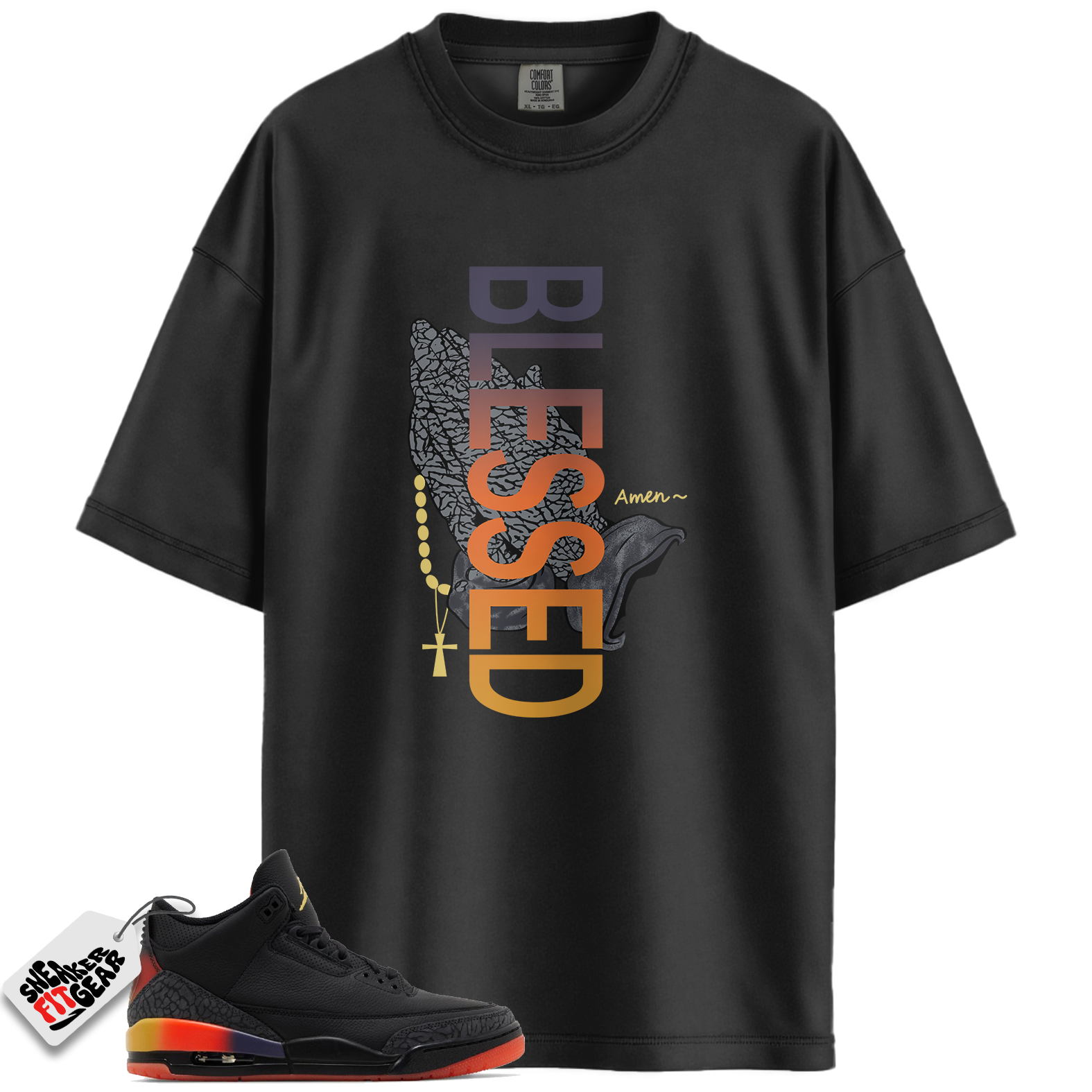 Jordan 3 Retro J Balvin Rio Match Shirts, BLSSDHNDS AJ To Match Jordan 3 Retro J Balvin Rio Main image