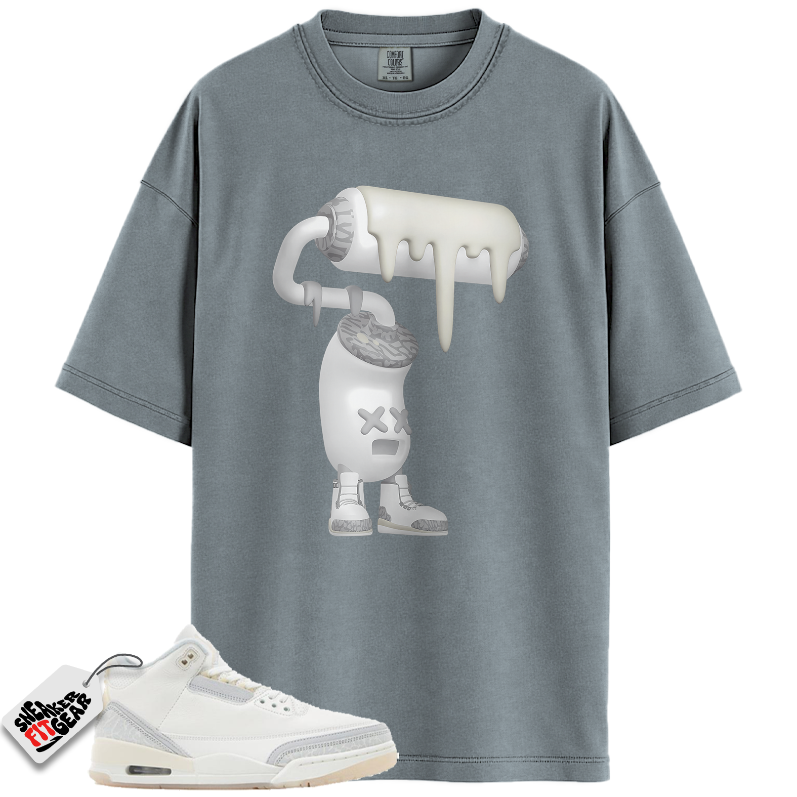 Jordan 3 Retro Craft Ivory Match Shirts, 3D Paint Roller Sneaker T-Shirt To Match Jordan 3 Retro Craft Ivory