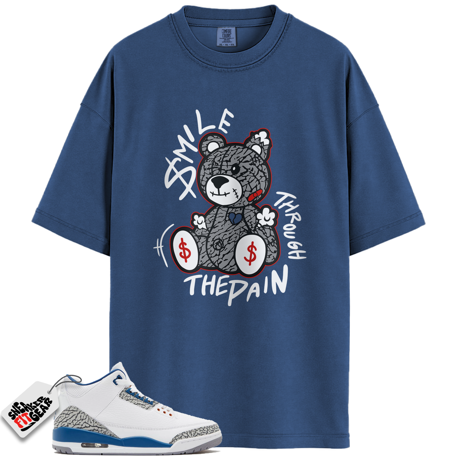 Jordan 3 Retro Wizards Match Shirts, Smile Through The Pain To Match Jordan 3 Retro Wizards Main image