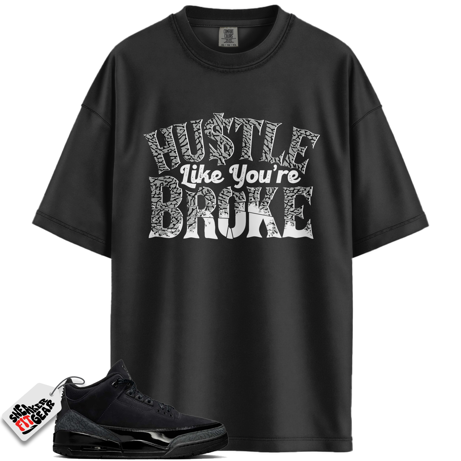 Jordan 3 Retro Black Cat (2025) Match Shirts, BROKE T-Shirt To Match Jordan 3 Retro Black Cat (2025)